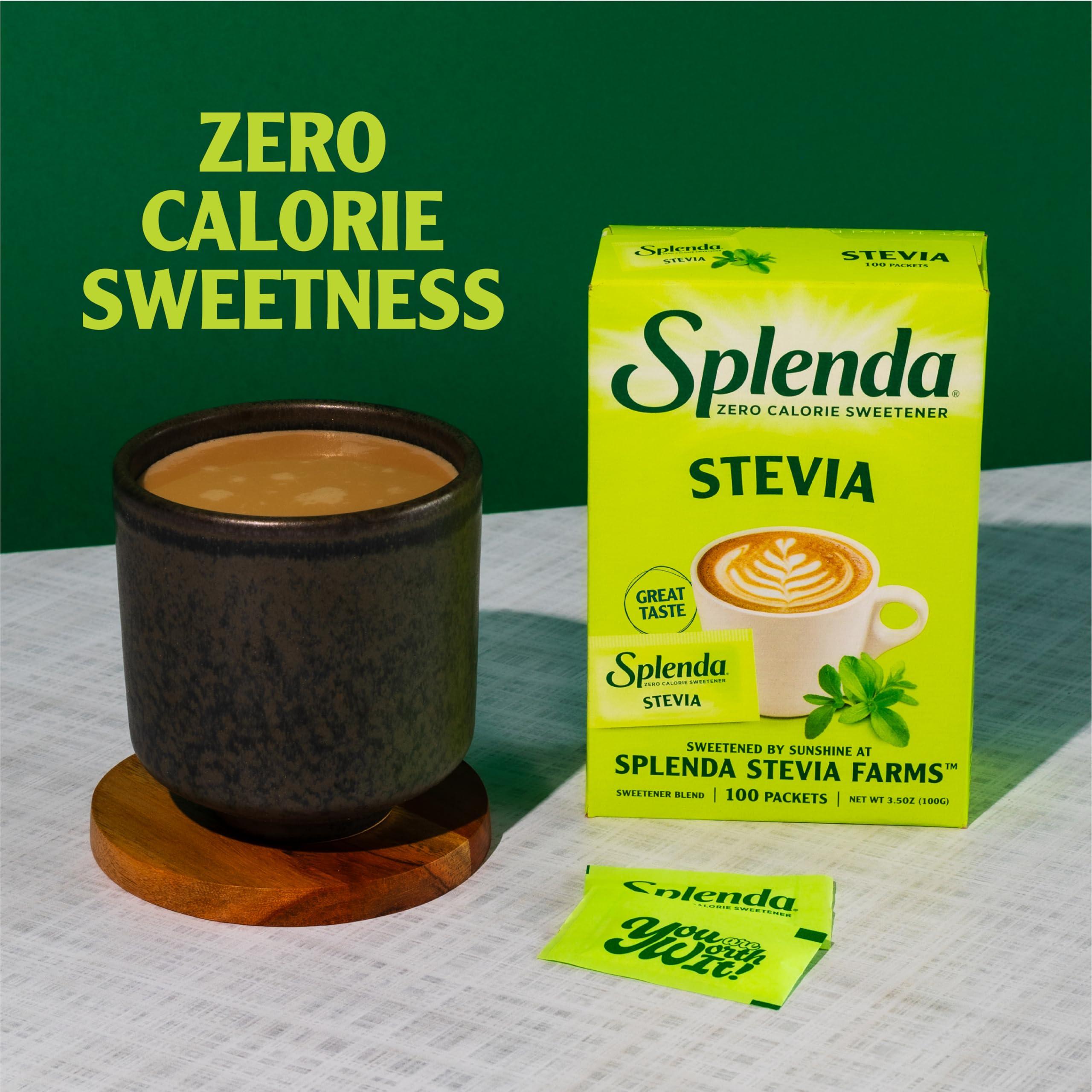 SPLENDA SPLENDA Stevia Zero Calorie Sweetener, Sugar Substitute Packets, 100 Count (Pack of 1)