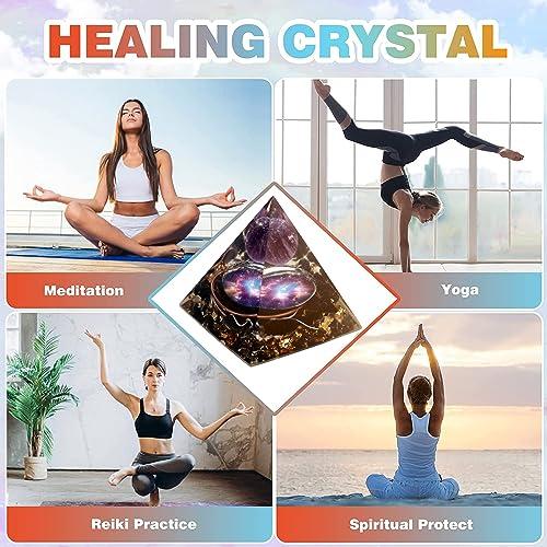 EternalOrgone EternalOrgone Orgone Pyramid Orgonite Healing Crystals Pyramid for Positive Energy with Obsidian Stones and Amethyst Crystal That Promotes Wealth, Prosperity and attracts Success (Black-2)
