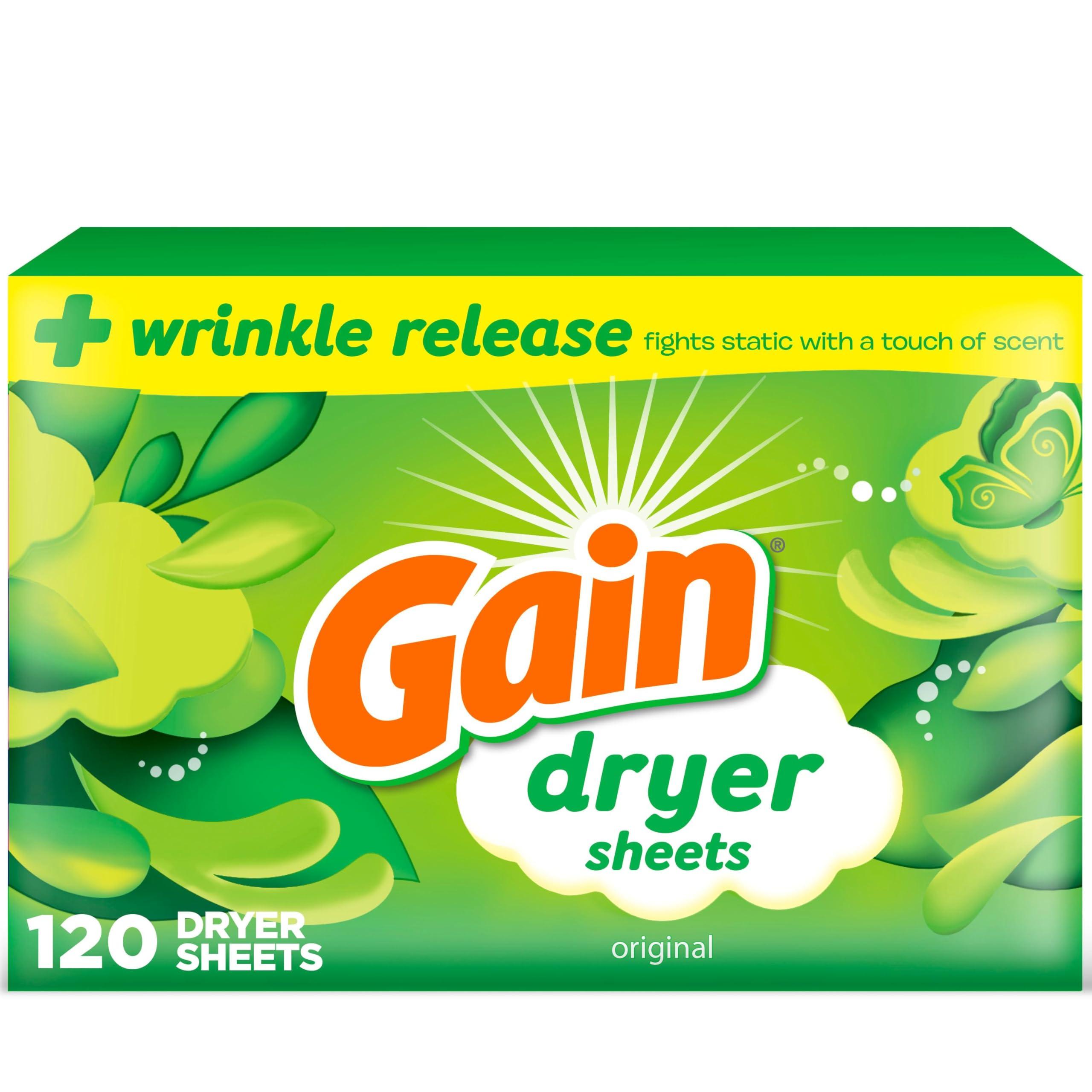Gain Gain Original Dryer Sheets, 120 Count
