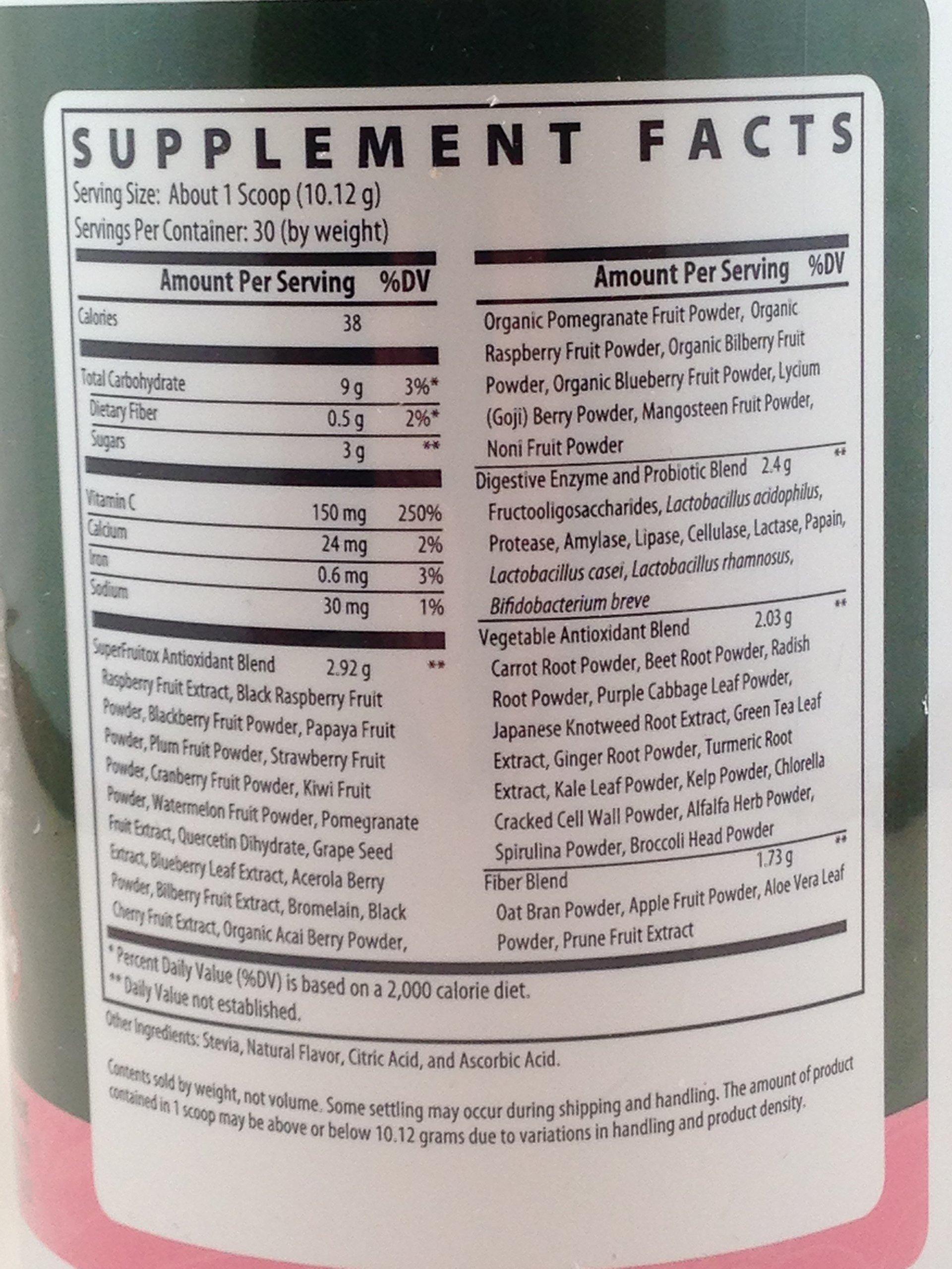 Nutri-Dyn NutriDyn Fruit & Greens Super Food Antioxidant Supplement, Certified Organic, Gluten-Free and Non-GMO Super Fruit/Vegetable (Pink Lemonade)