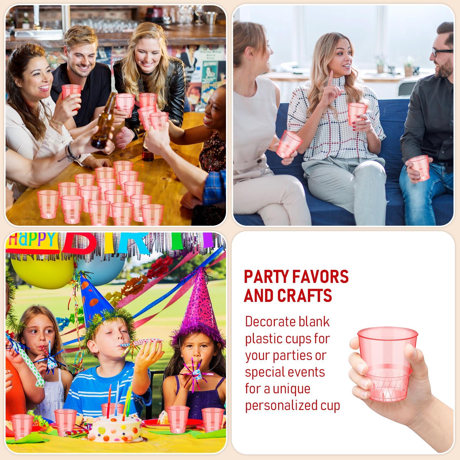 Yungyan Yungyan 1000 Pcs Shot Glasses, 2oz Clear Plastic Disposable Hard Cups, Mini Party Shot Cups Container for Sauce, Sample Tasting, Cocktail, Whiskey, Wine Shots, Pudding