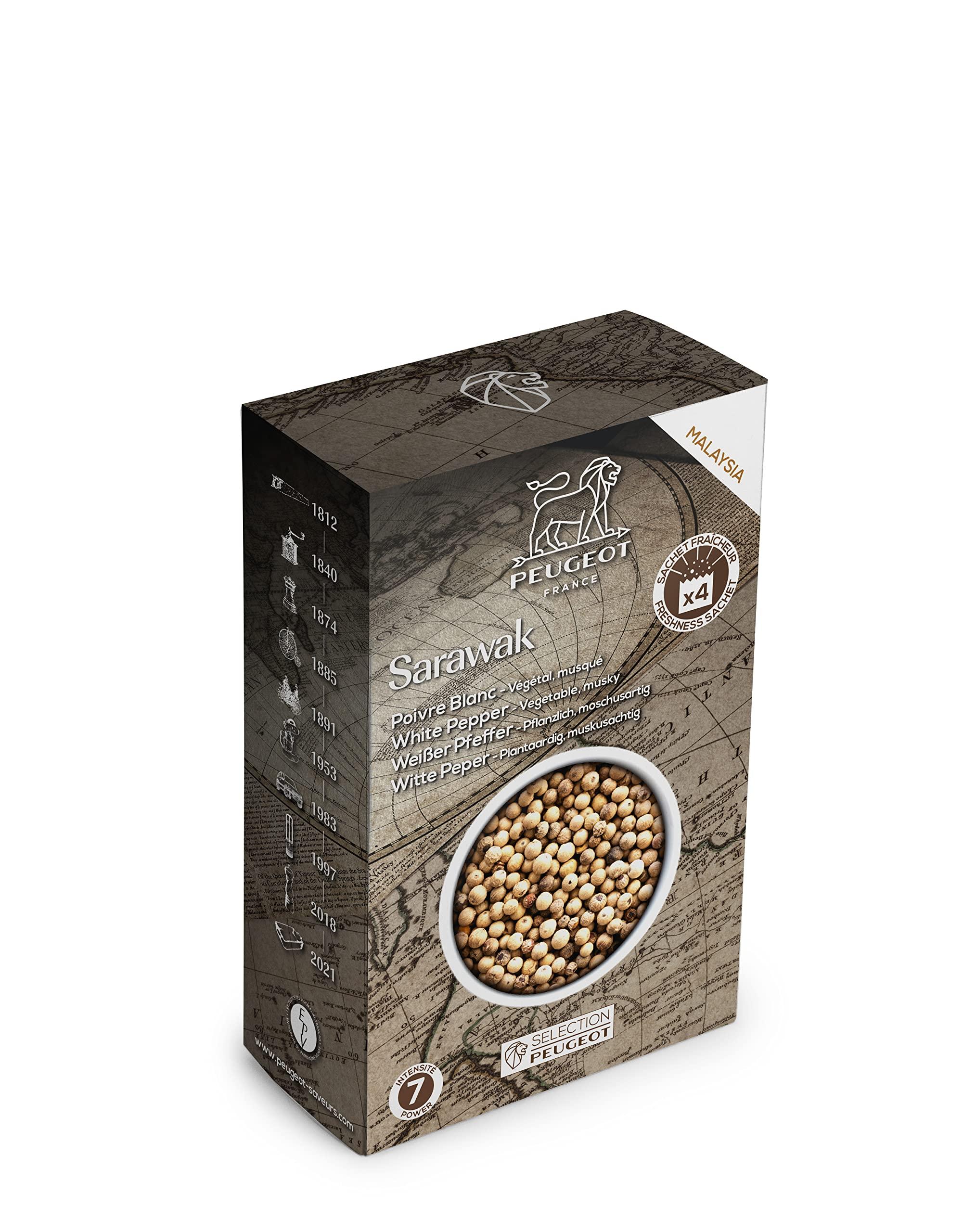 Peugeot Peugeot Sarawak Malaysian White Peppercorns, 80g - 4 fresh sachets of 20g