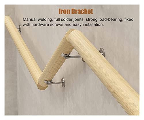 ALDEPO ALDEPO Grab Bars Wooden Stair Handrails with Fittings, Elderly/Disabled Non-Slip Banister Handrail, Wall/Indoors/Attic/Kindergarten Decor Grab Bar, Safety Stair Rail/5M (Color : 6m)
