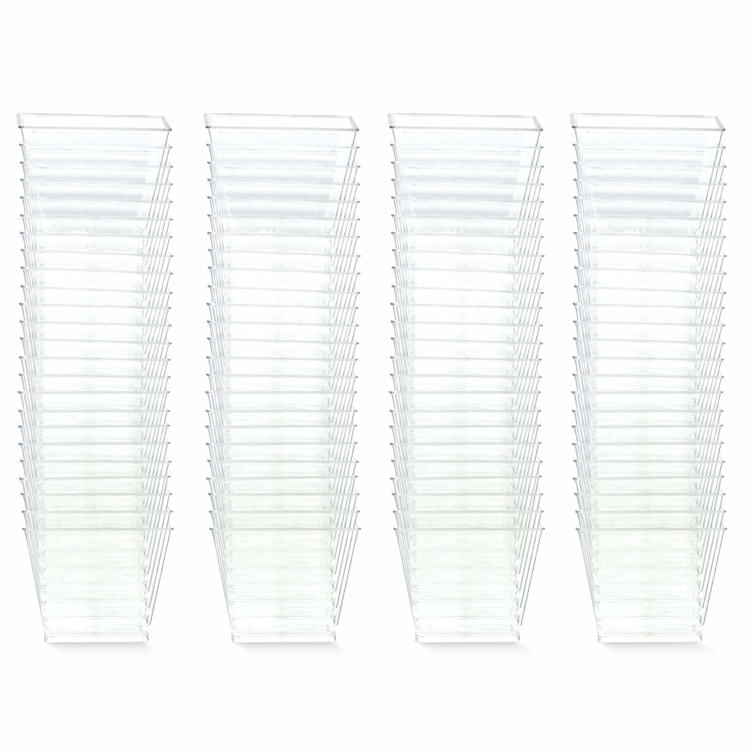 Back of House Ltd. 3oz. Mini Dessert Cups, 100-pack - Clear Plastic Square Cups - Small Disposable Shooters for Tasting Parfait, Fruit, Cake, Ice Cream, Sauces, Jelly Shots & Appetizers, Parties, Catering & Restaurants