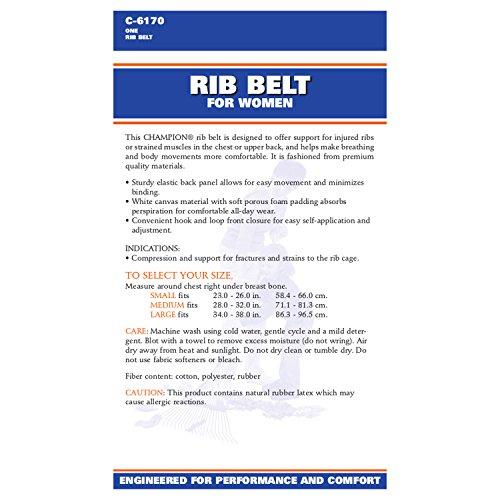 Champion CHAMPION Rib Belt for Women Contoured Female Form Elastic, White, Large