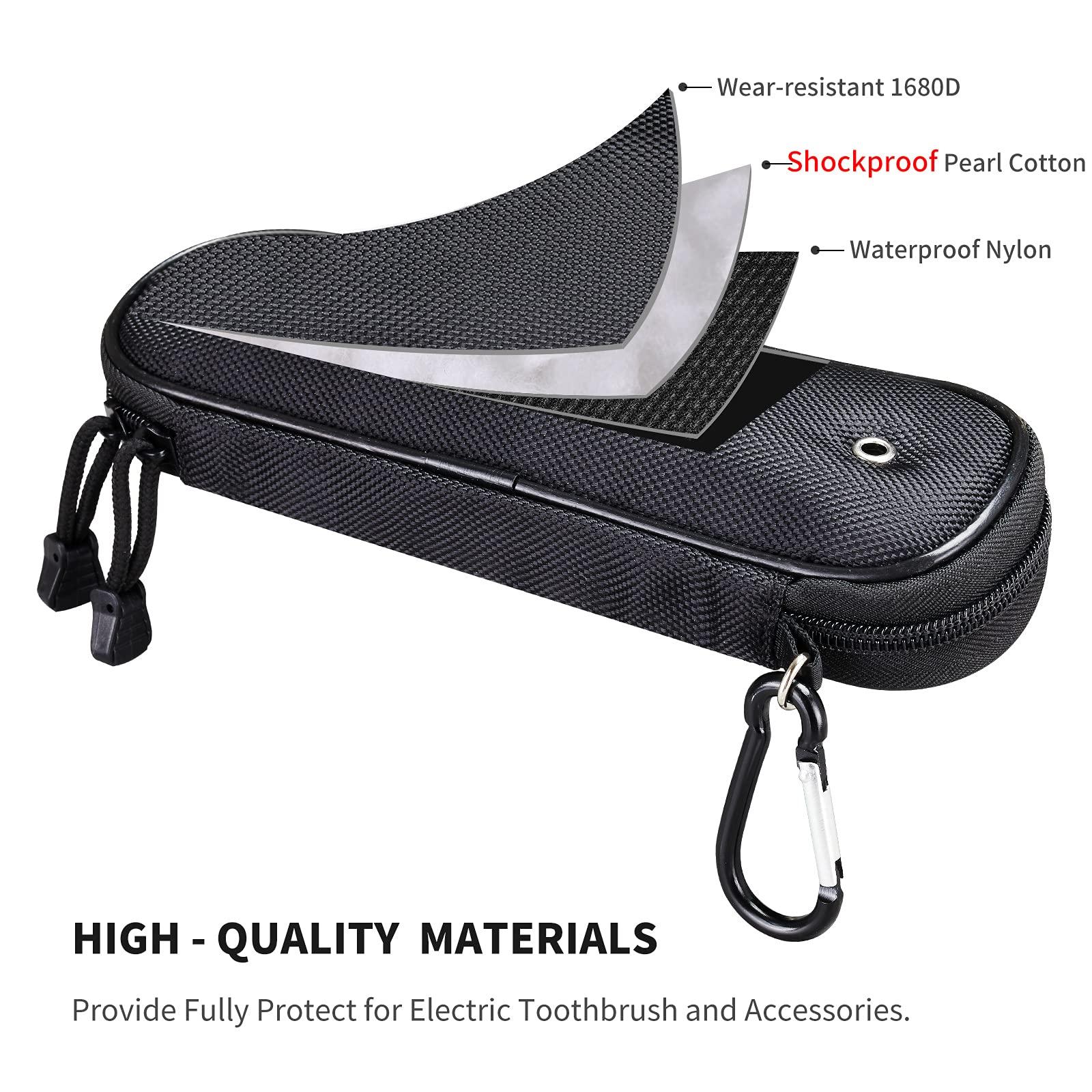 Mijibisu Toothbrush Travel Case for Oral-B Pro 500/600/650/1000/1500/2000/3000/3500/5500/Pro-Health,Genius X Limited/6000/7000/7500/8000/9600,Smart 1500/3000/5000,Vitality Dual Clean.(Case Only) Black