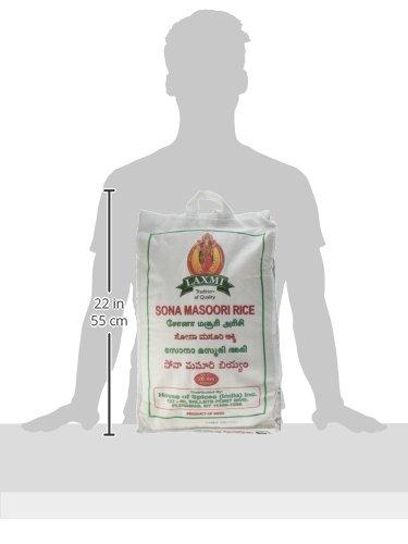 Laxmi Laxmi All-Natural Sona Masoori Medium Grain Rice, Made Pure, Made Fresh, Tradition of Quality, Product of India (10lb)