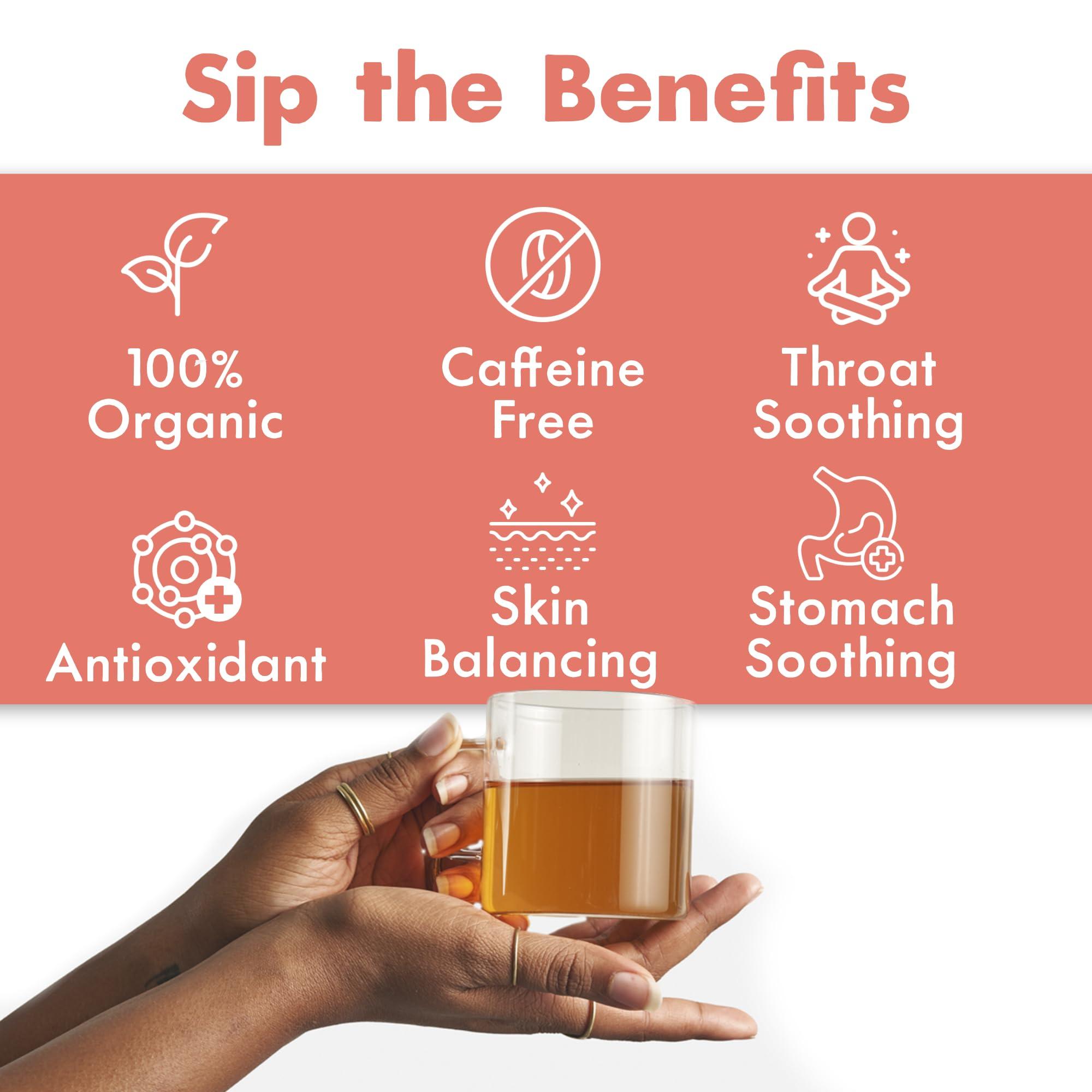 Big Heart Tea Co. Big Heart Tea Co. Tea Bags - Cup of Love Red Rose - Certified Organic, Floral Ayurvedic Herbal Decaf Tea in Zero Plastic Sachets with Small Batch Ground Herbs, Adaptogenic Tulsi, 2 Boxes - 20 Tea Bags