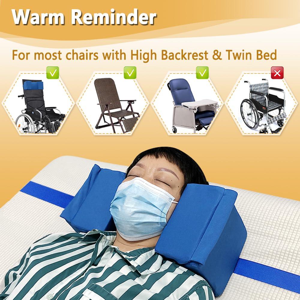AOSSA AOSSA Wheelchair Headrest Neck Stabilizer Head Support Pillow for Recliner High Back Wheelchair Head Positioning Wedge Neck Support Positioner Keep Head Straight Medical Foam Wedge