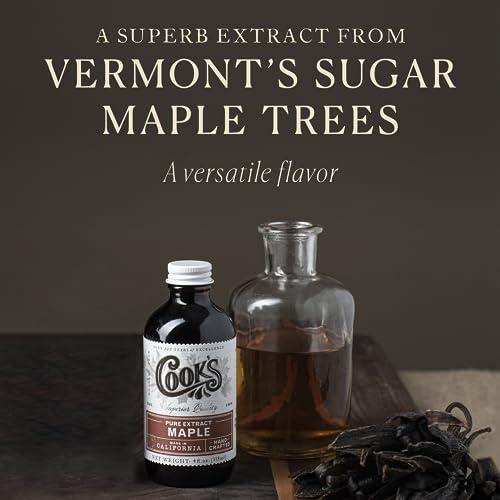 COOK'S Cook's, Pure Maple Extract, All Natural Premium Maple Sap from Vermont's Finest Maple Trees, 4 oz