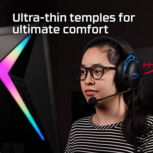 HyperX HyperX Spectre Stealth - Youth 10+ Gaming Eyewear, Blue Light Blocking Glasses, UV Protection, Acetate Frame, Stainless Steel Temples, Crystal Clear Lenses, Microfiber Bag, Hard Case Square Red