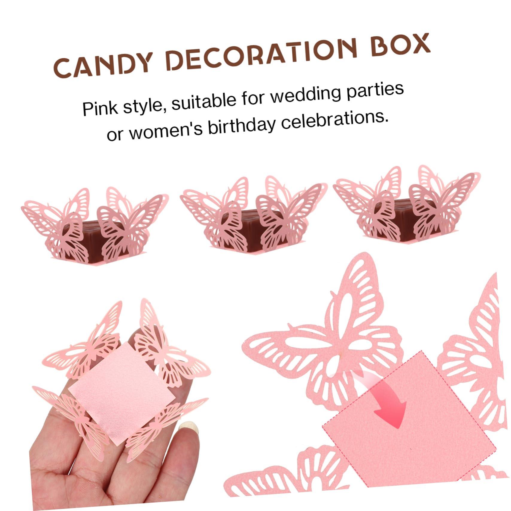 STOBAZA STOBAZA 50 Pcs Boxes Small Cases banquet Container decorate chocolate box Wedding Supplies wedding paper tray pink Banquet Party Cases chocolate Candy box