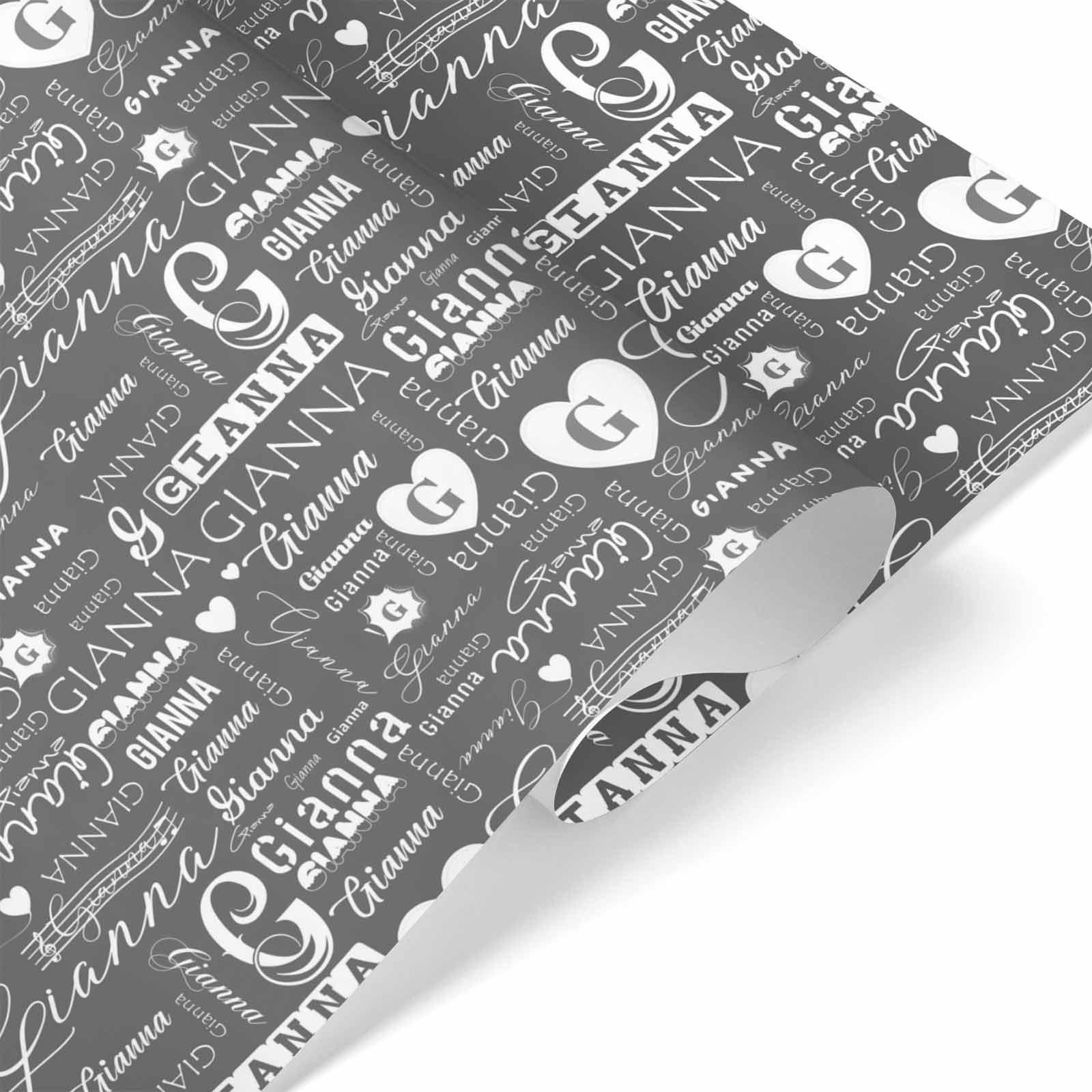 MyPhotoPrint Personalized Wrapping Paper Roll Gift Wrap Wrapping Paper Roll Grey for Men Women Christmas