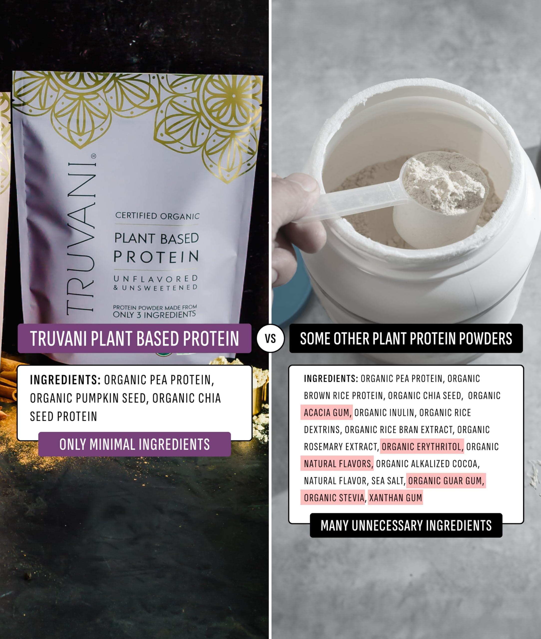 Truvani Truvani Vegan Pea Protein Powder | Unflavored | 20g Organic Plant Based Protein | 10 Travel Packets | Keto | Gluten & Dairy Free | Low Carb | No Added Sugar