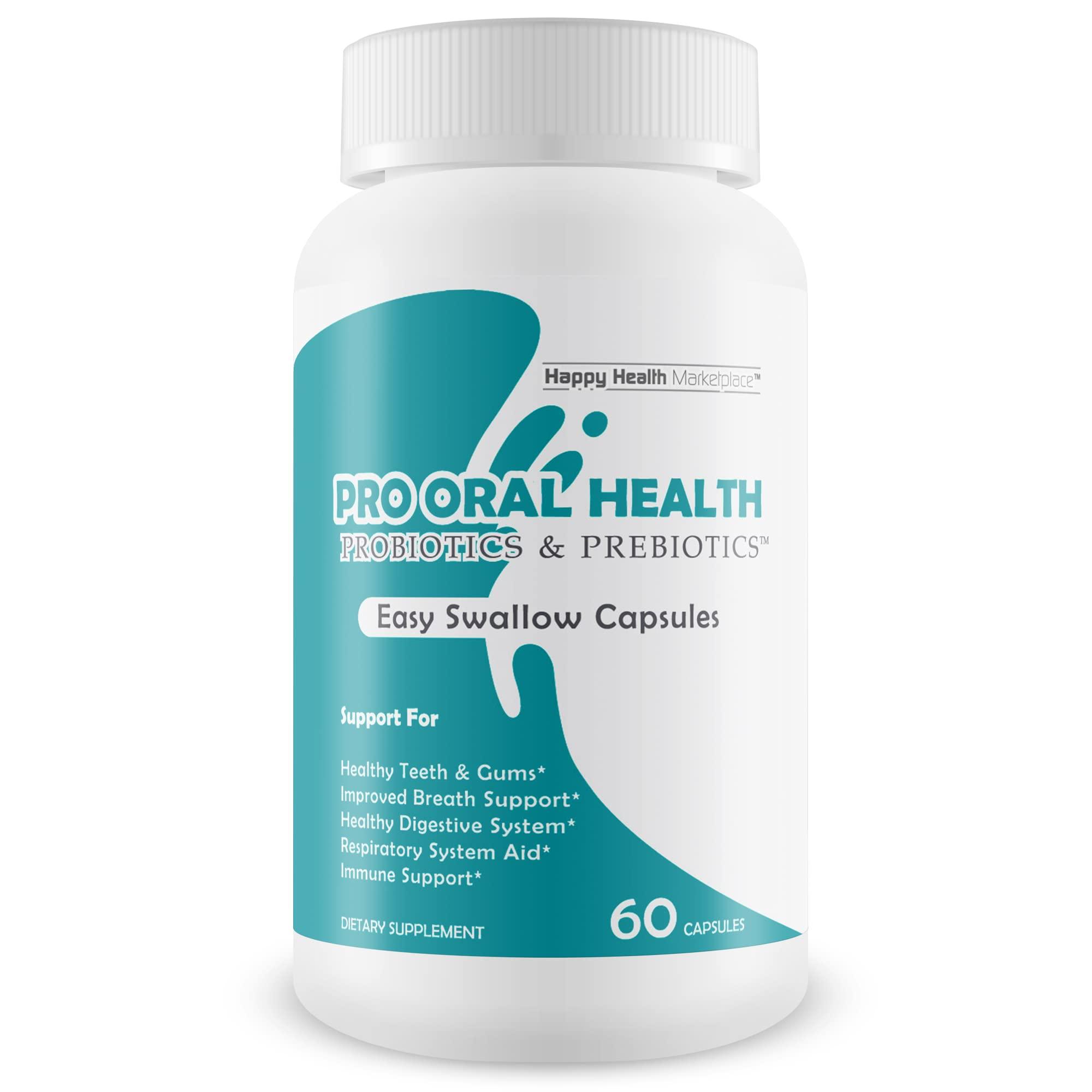 Generic Pro Oral Health Probiotics & Prebiotics - Oral Probiotics for Mouth & Bad Breath - Easy Swallow Capsules - Our Best Oral Health Probiotics Bad Breath Blend - 40 Billion CFU