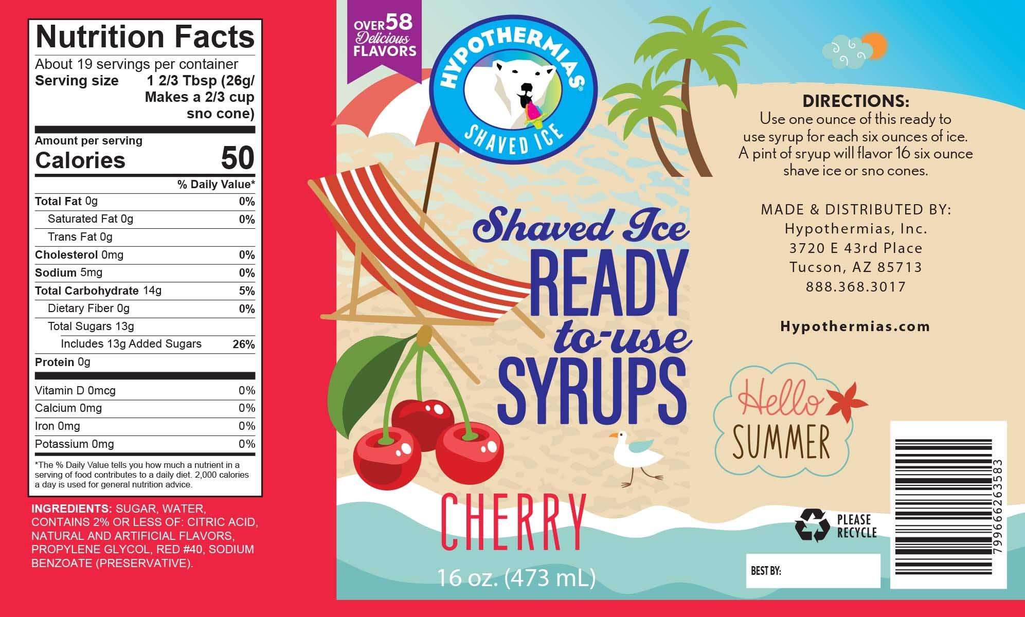 Hypothermias Hypothermias Shaved Ice & Snow Cone Syrup Variety Pack - 6 Pints (16 Fl. Oz.) - Blue Raspberry, Cherry, Strawberry, Grape, Watermelon, Banana - Non-GMO 100% Pure Cane Sugar, BPA-Free Plastic Bottles with Pour Top