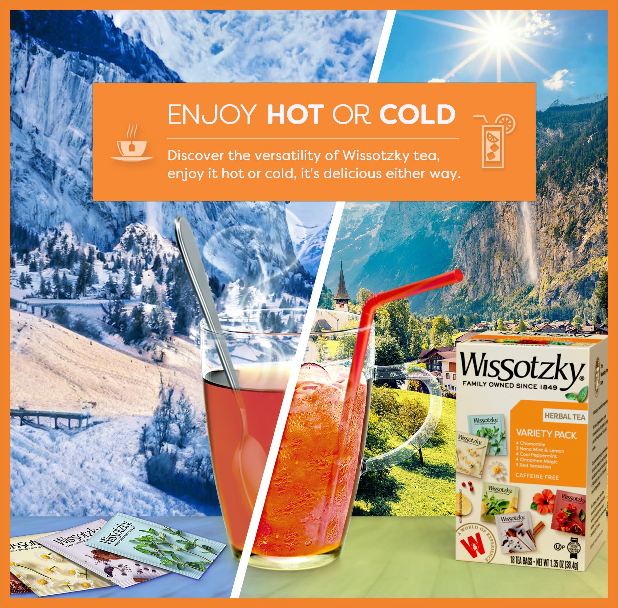 Wissotzky Wissotzky Herbal Variety Pack Tea Assortment, 18 Tea Bags | Caffeine Free | Herbal Tea Sampler