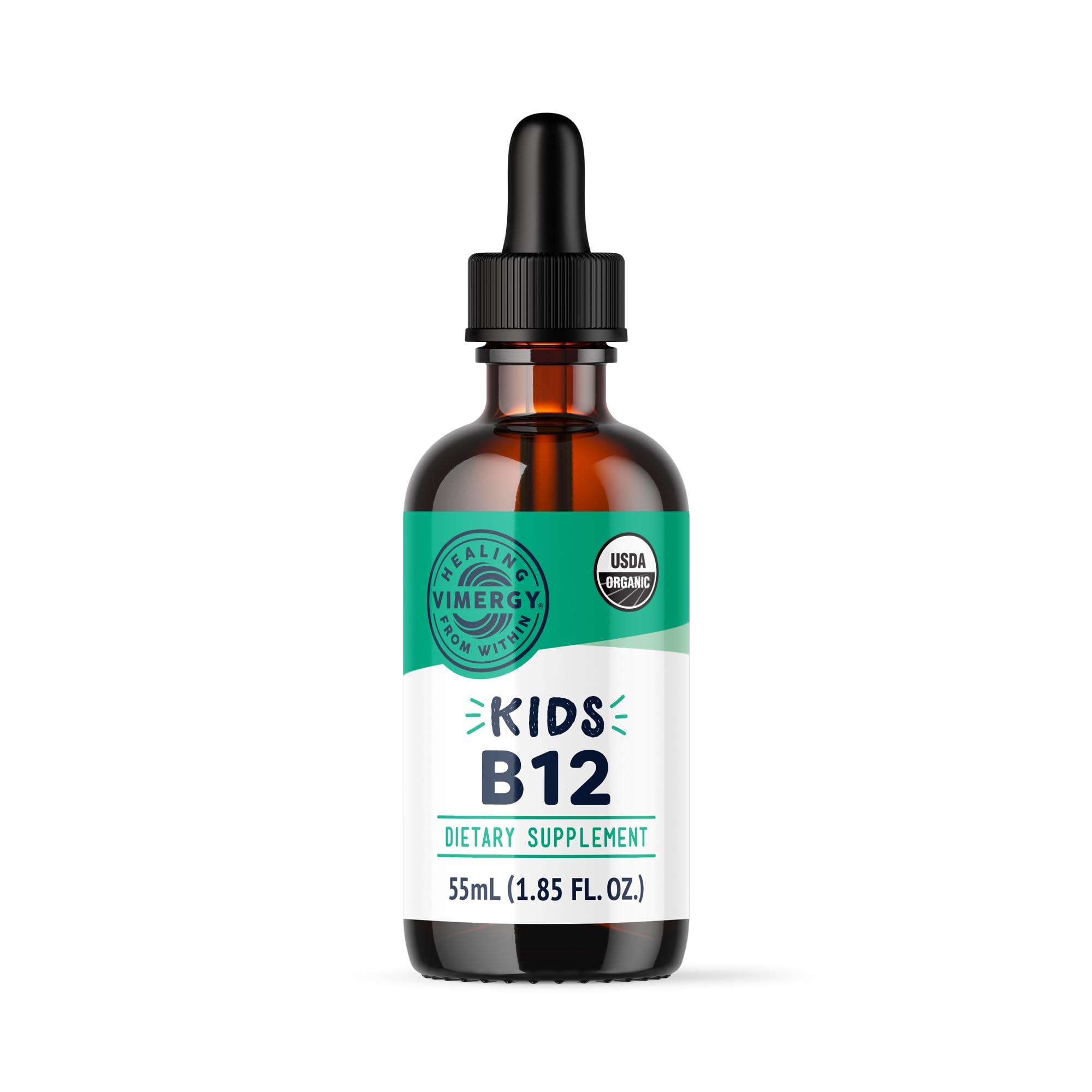 Vimergy Vimergy Kids Organic Liquid B12 Promotes Physical Development & Cognitive Function* Fast-Absorbing Immune Support* USDA Organic, Vegan, Non-GMO 55 mL