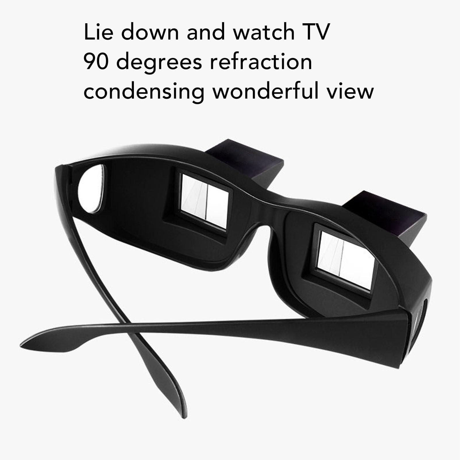 GOWENIC Lazy Glasses Bed Prism Glasses, Horizontal Spectacles HD Lie Down Eyeglasses for Lying Down Reading and Watching TV, 90 Horizontal Reflection, Black