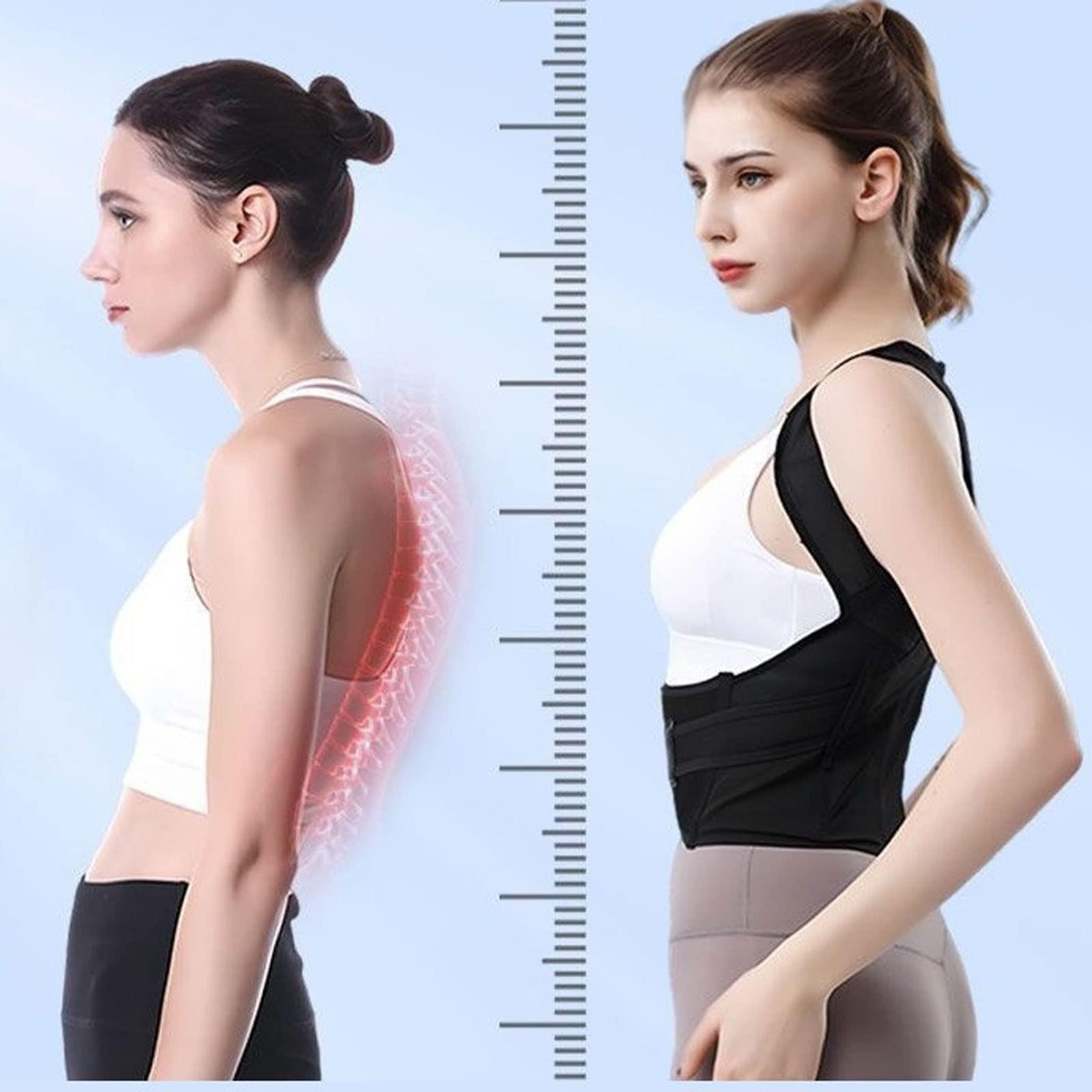 BAFAFA BAFAFA Adjustable Posture Back Brace for Upper And Lower Back Pain Relief Back Brace Posture Corrector Women And Men Lumbar Support,Black,XXL(60~70KG)