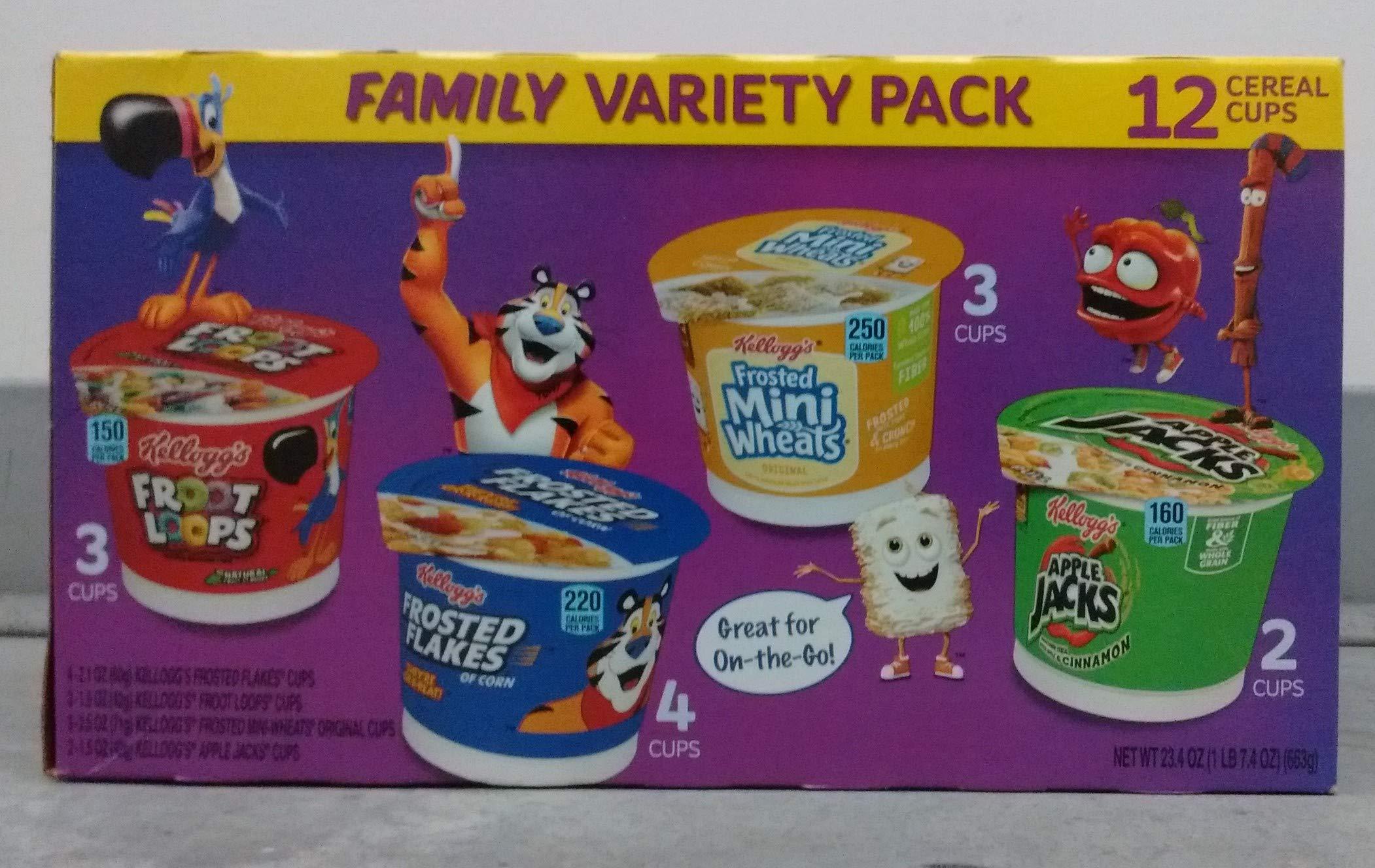 Kellogg's Kellogg's Breakfast Cereal Cups Family Variety Pack, 12 ct
