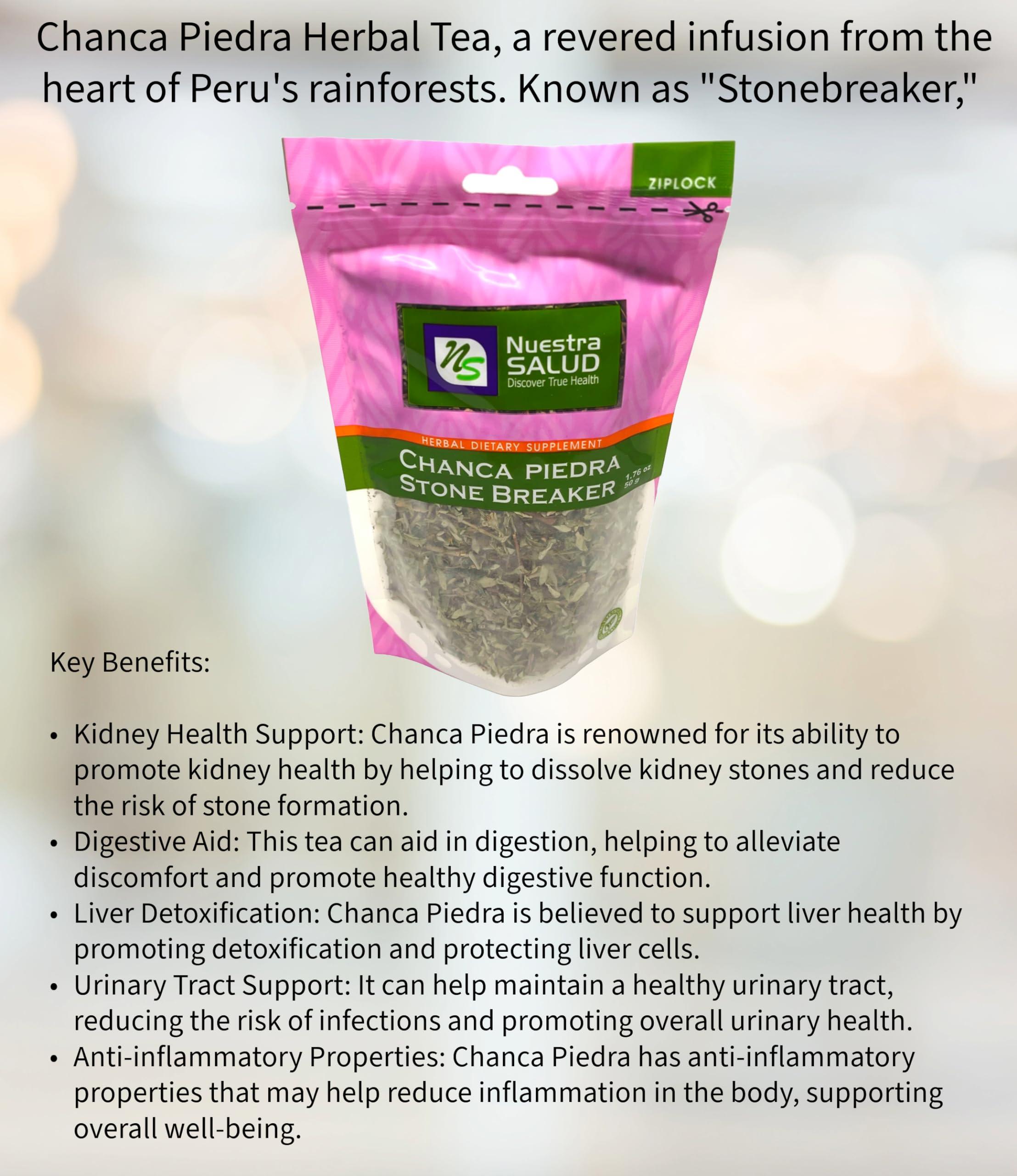 Nuestra NS Salud Chanca Piedra Tea Stonebreaker Tea (50g) Kidney Stones Tea Quebra Pedra Tea Stone Crusher Tea Nuestra Salud Tea 100% Natural Great Benefits Drinking Tea
