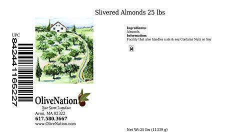 OLIVENATION OliveNation Slivered Almonds 25 pounds