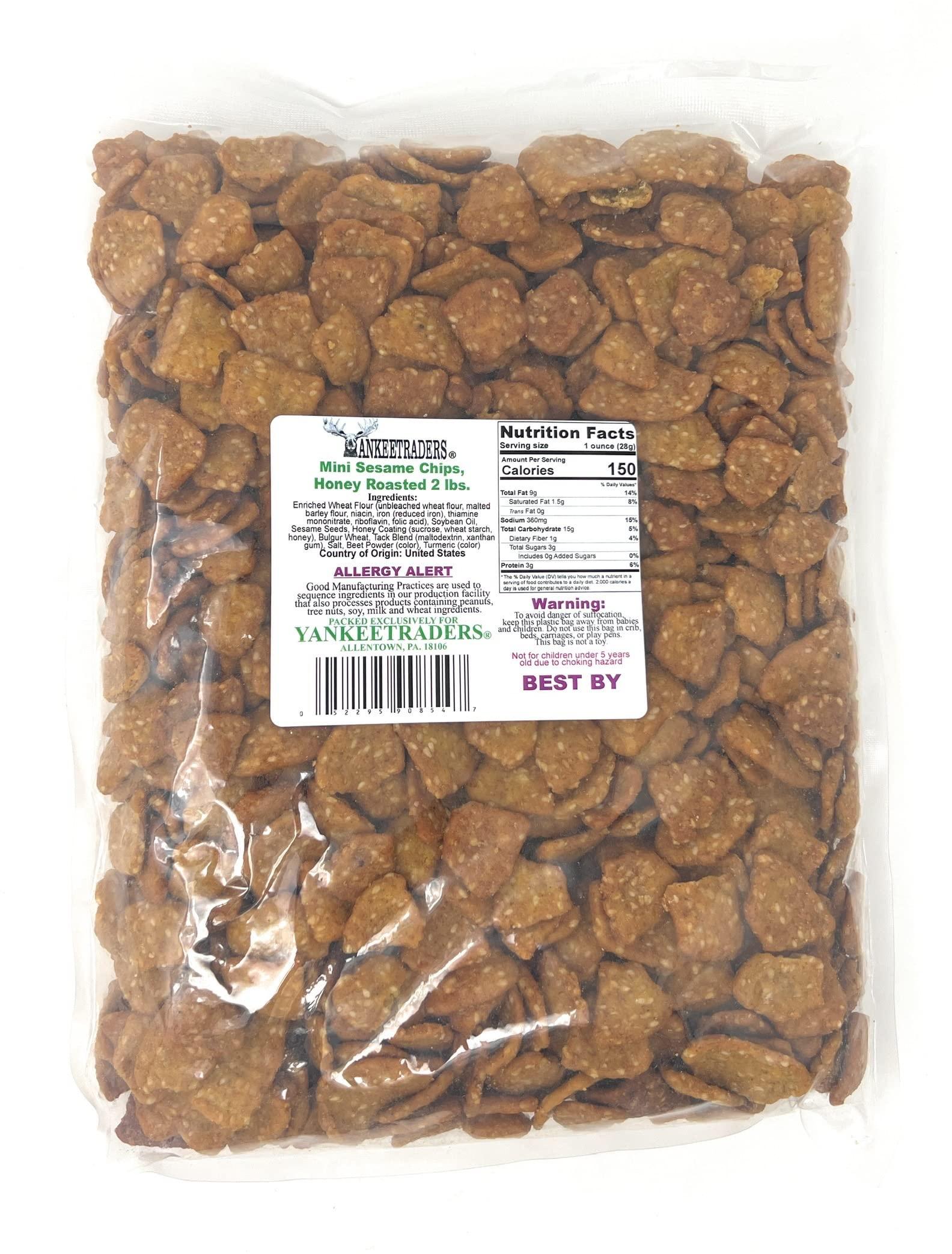 YANKEETRADERS YANKEETRADERS Mini Sesame Chips, Honey Roasted, 2 Pounds, brown