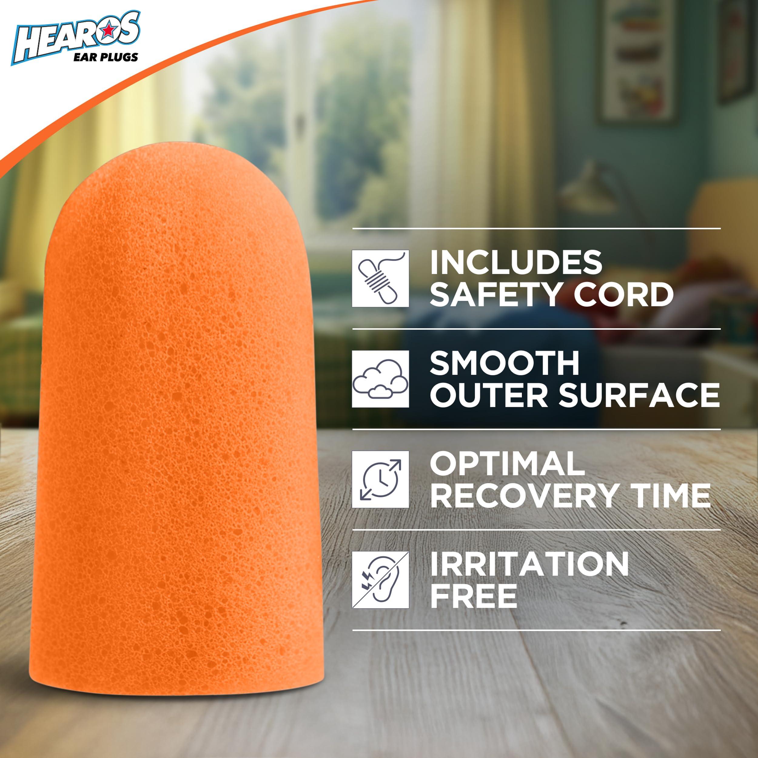 Hearos HEAROS Just for Kids Foam Ear Plugs, X-Small, Corded Hearing Protection, NRR 28, 3 Pairs