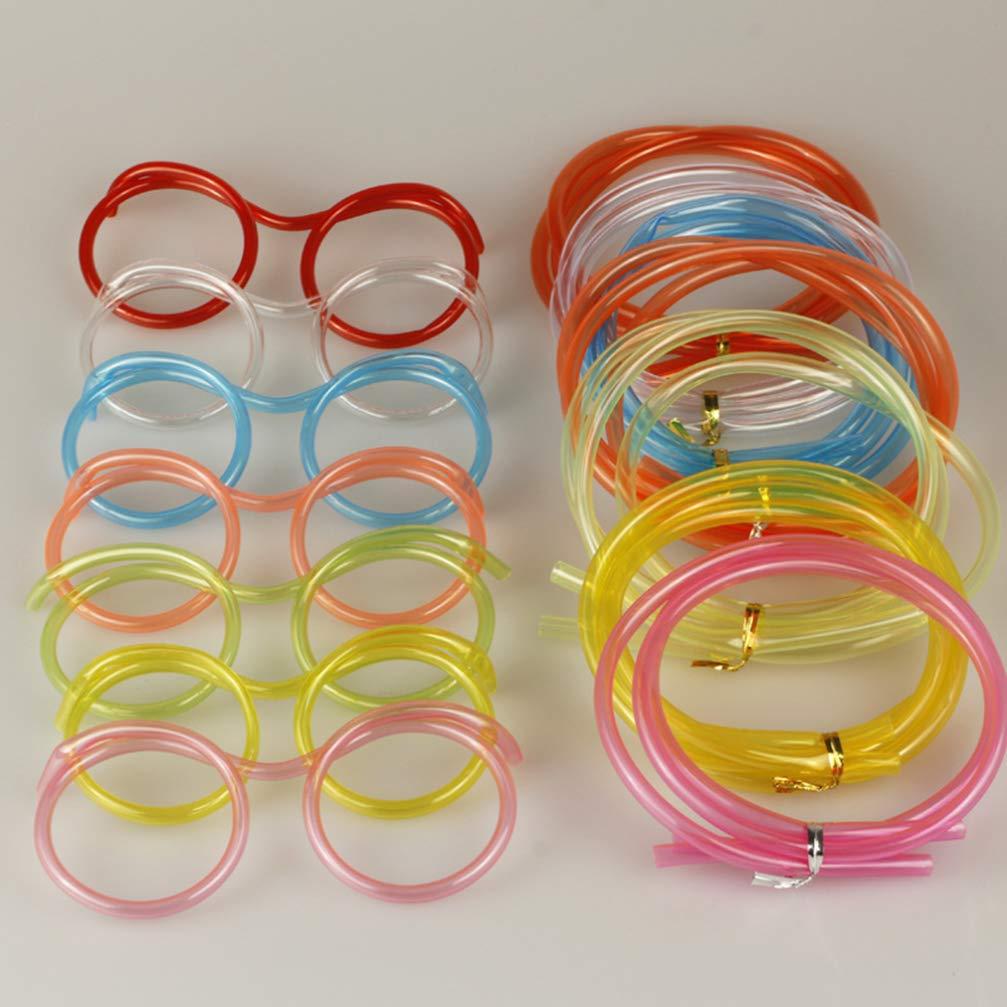 FOMIYES FOMIYES soft plastic straw glasses drinking straw crazy reusable straw crazy straws glasses beverage straw water bottle straw sipping straw glasses soft drink straw child