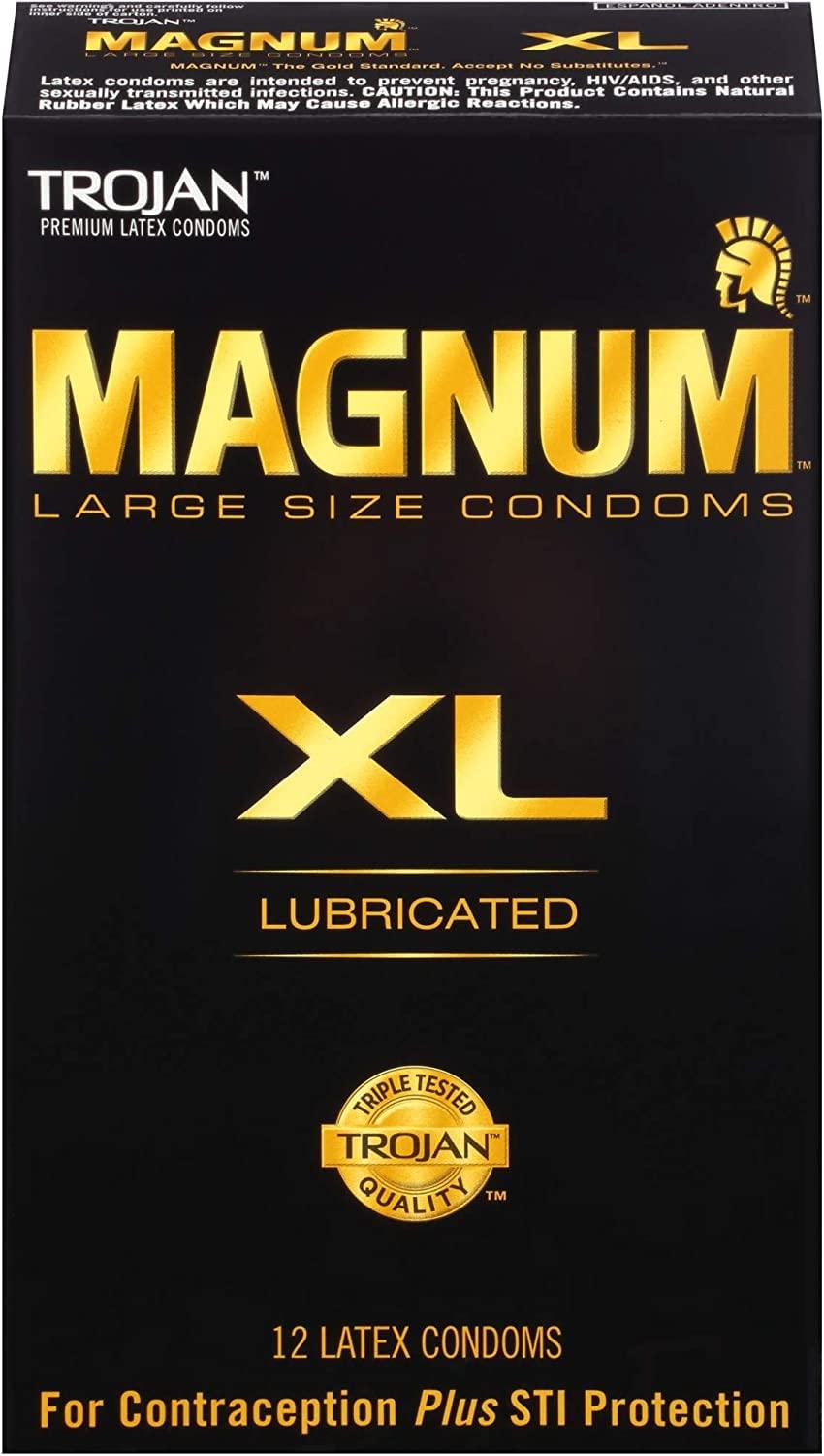 TROJAN Trojan Magnum XL Lubricated Premium Latex Condoms 12 Each