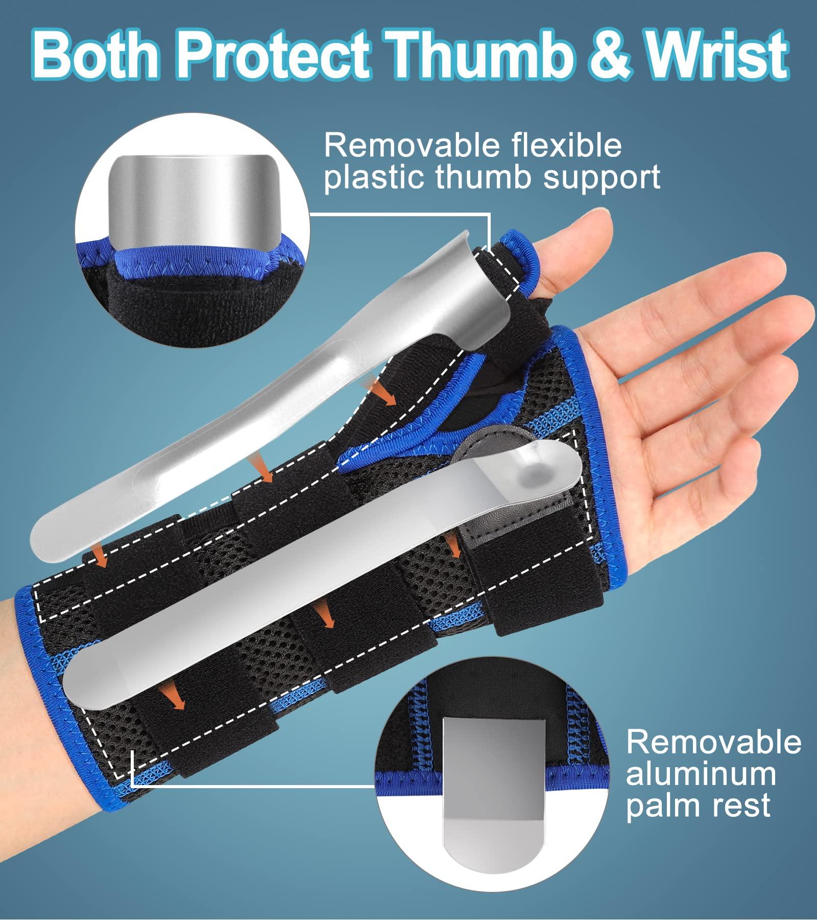 TISMOD TISMOD Carpal Tunnel Wrist Brace with Thumb Support,Adjustable Night Thumb Spica Splint Right Left Hand,Wrist Guard Stabilizer Support for Tendonitis,sprain,syndrome,De Quervain\'s Tenosynovitis