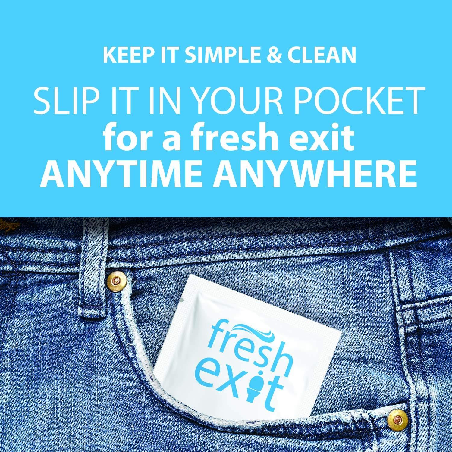 FreshExit FreshExit  Individually Wrapped Flushable Wipes for Adults  a Large, Personal Wipe in a Small, Discreet Package  Feminine Wipes - 36 Count  Great Travel Wipes & Butt Wipes