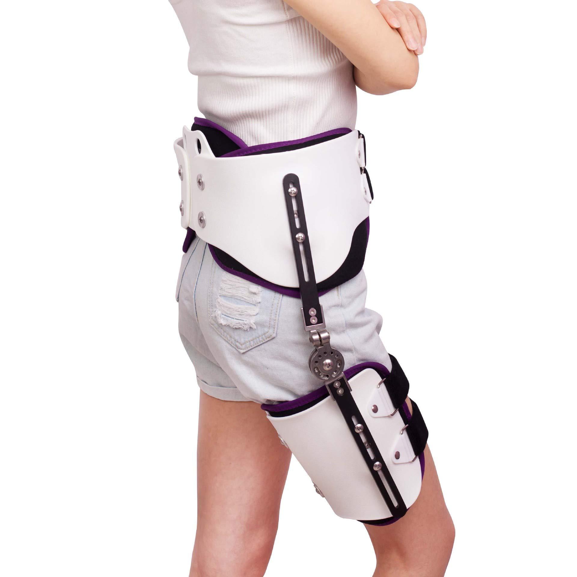 XJZHANG XJZHANG Adjustable Hip Joint Abduction Bracket Hip ROM Hinged Leg Brace Orthosis Stabilizer Hip Joint Femoral Brace Protector for Femoral Fracture