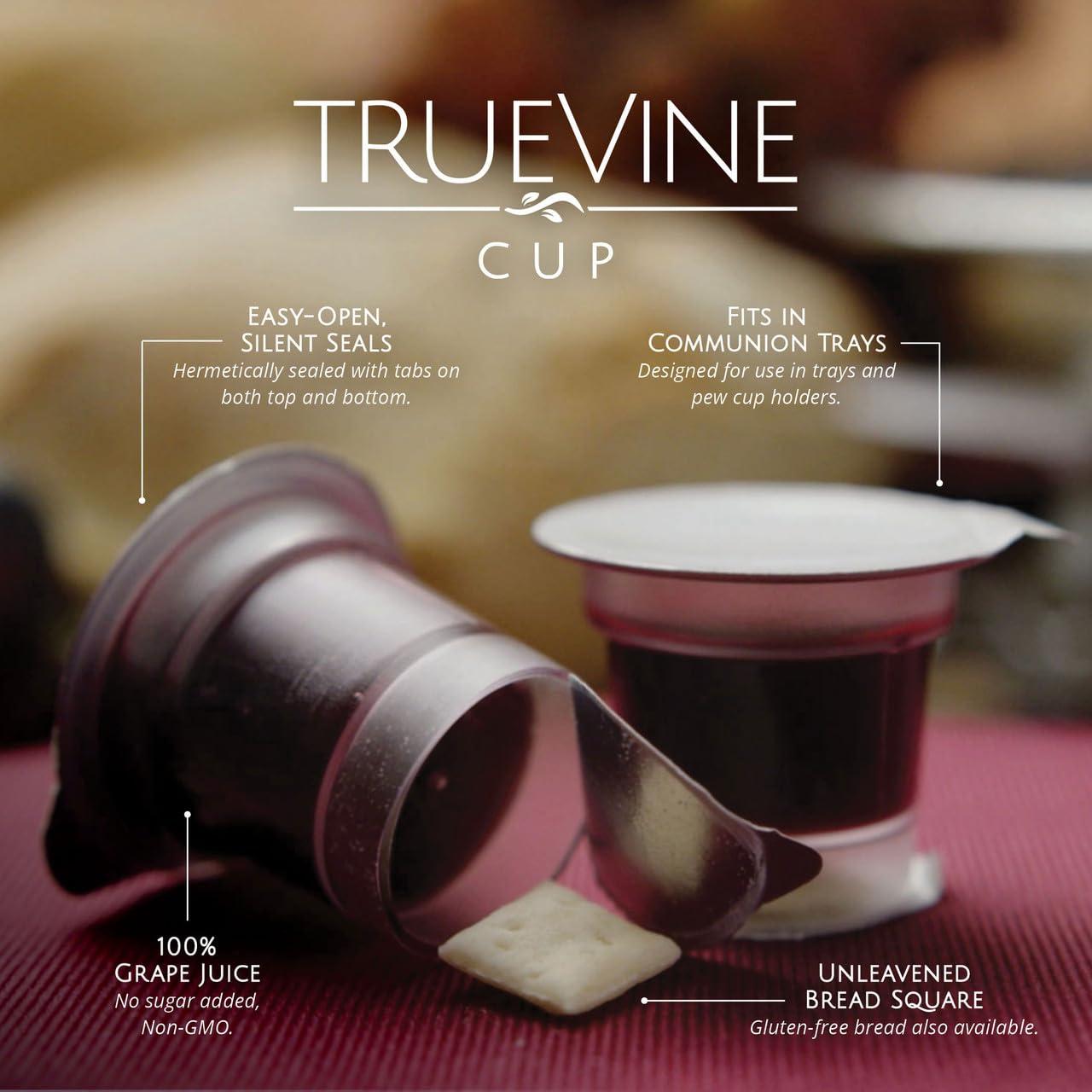 truevine truevine Top & Bottom Communion Cups and Wafer Set - Prefilled Cups with Fresh Unleavened Bread & Grape Juice - Carefully Packaged & Easy to Open, Ideal First Communion Favors for Guests (200 Count)
