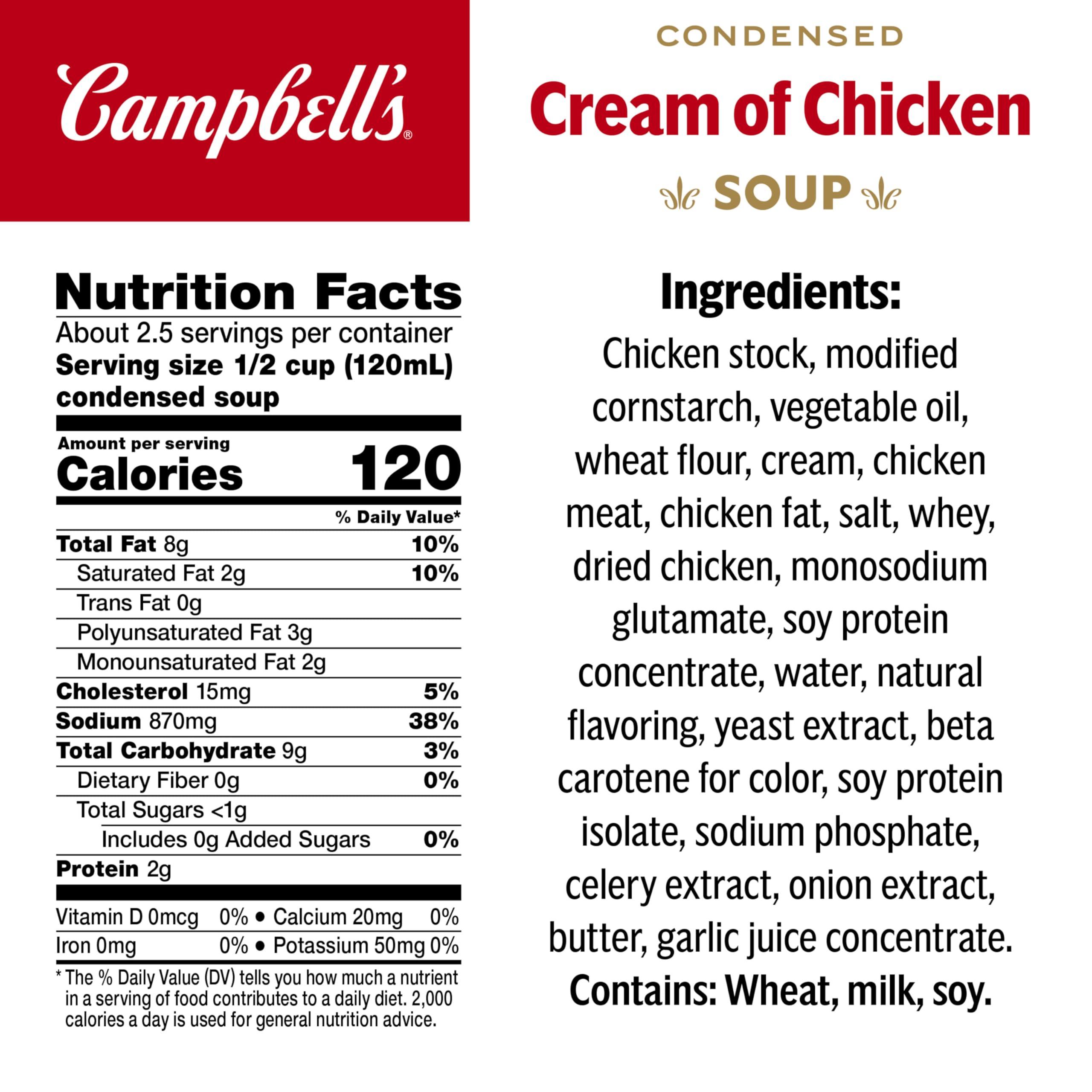 Campbell's Campbell's Condensed Cream of Chicken Soup, 10.5 Ounce Can (Pack of 12)