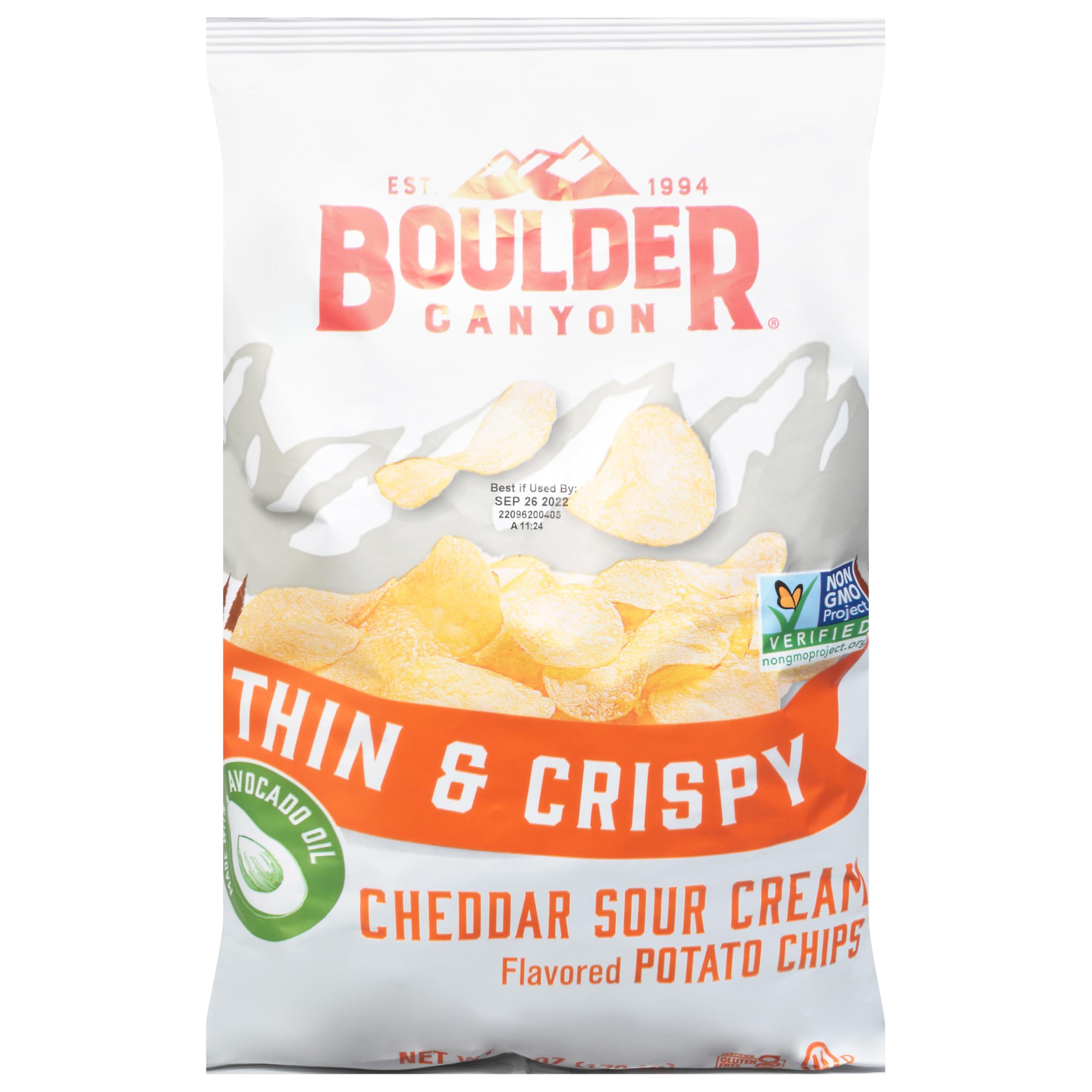 Boulder Canyon BOULDER CANYON Thin & Crispy Cheddar Sour Cream Potato Chips, 6 OZ