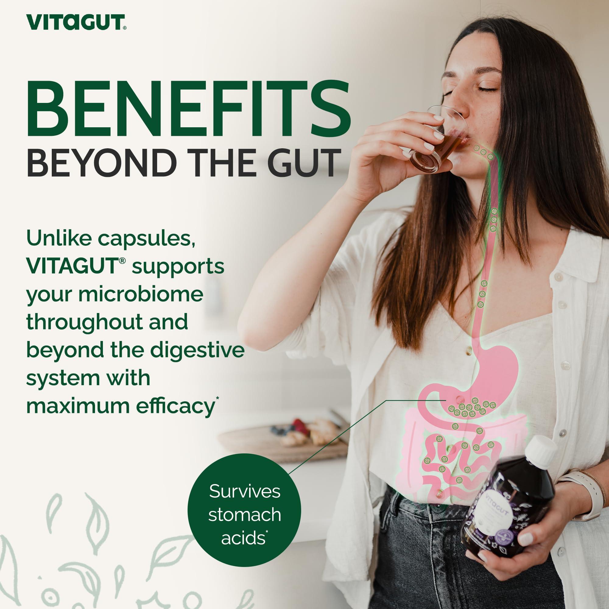 VITAGUT VITAGUT Liquid Probiotic, Prebiotics & Postbiotics 3-in-1 Organic, Live Probiotics for Women & Men - Probiotics for Digestive Health, 50 Billion CFU, 19 Fermented Herbs, Vegan Probiotic for Gut Health