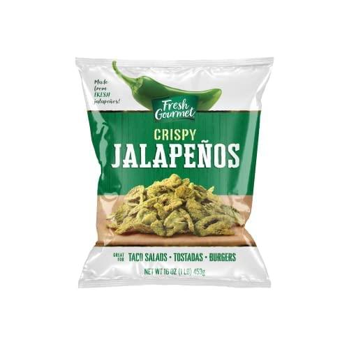 Fresh Gourmet Fresh Gourmet Crispy Lightly Salted Jalapenos Crunchy Snack and Salad Topper (16 Ounce (Pack of 3))