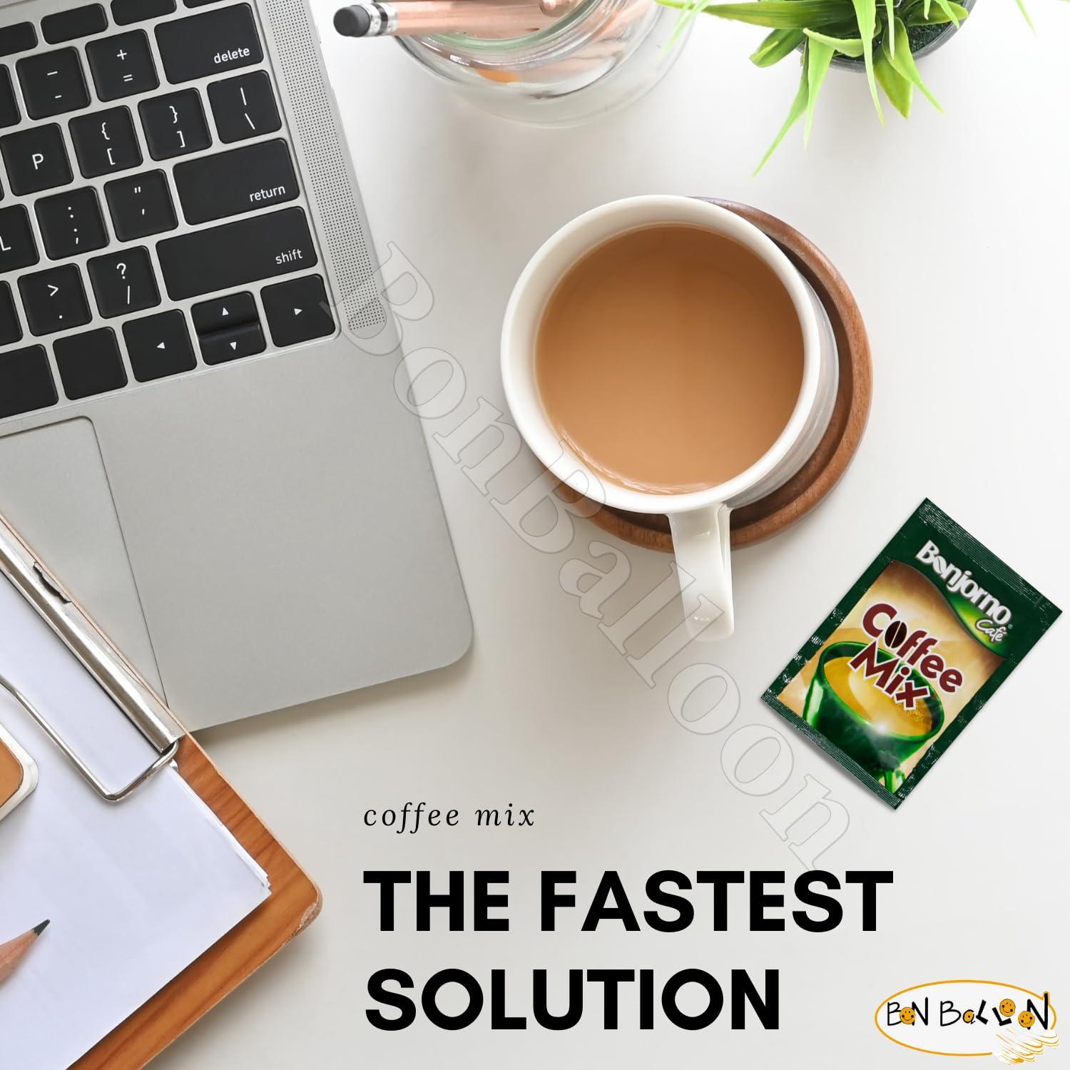 bonballoon Coffee Mix Bonjorno Cafe 2x1 With Instant Coffee & Creamer (1 Pack = 12 Sachets x 0.42 oz / 12 gm) Egyptian Egypt Kosher Halal