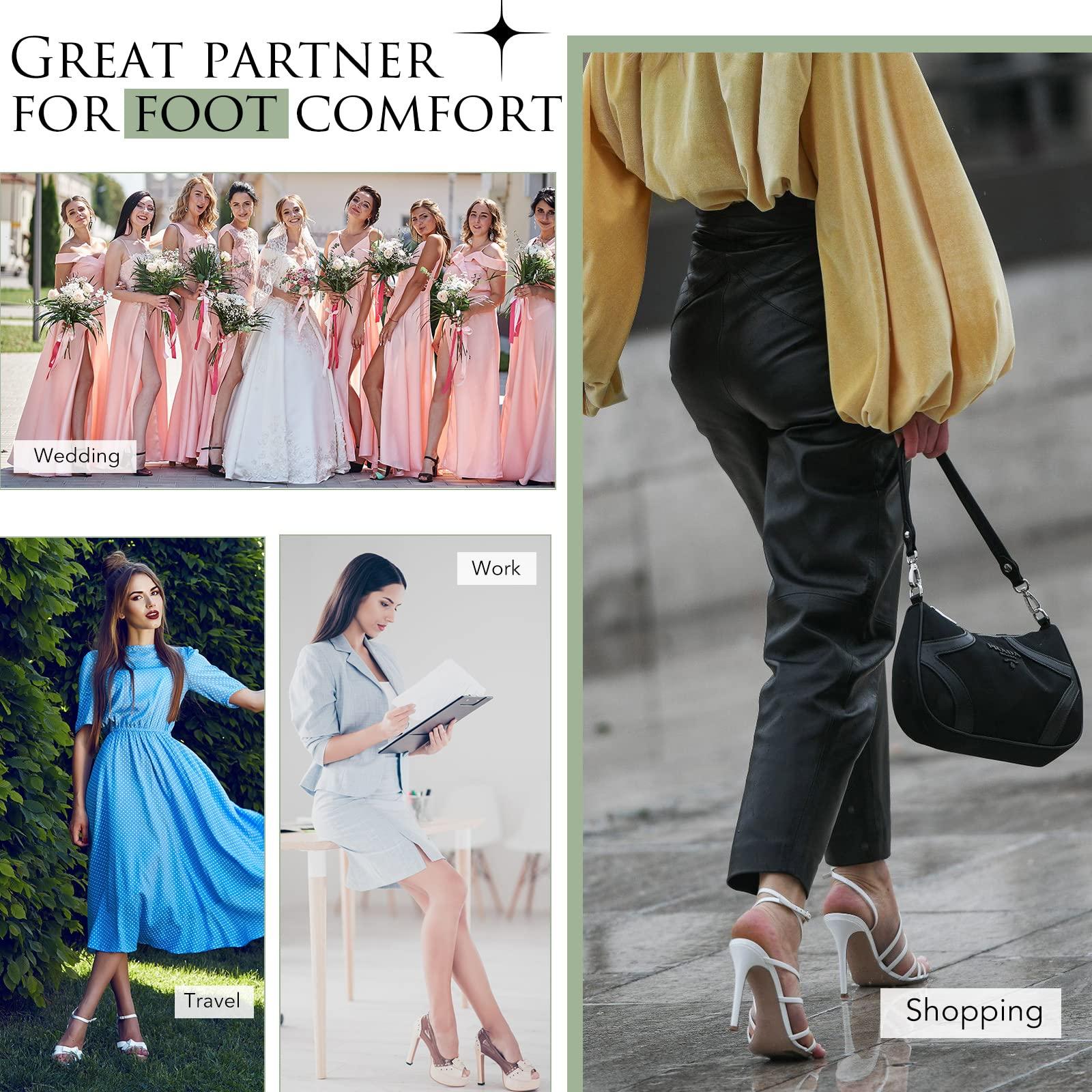 Hercicy 200 Pcs Womens Strap Cushion Insert Shoe Tape Cuttable Shoe Straps for Heels Foot Cushion for Heels, Pumps, and Sandals (Black, White)