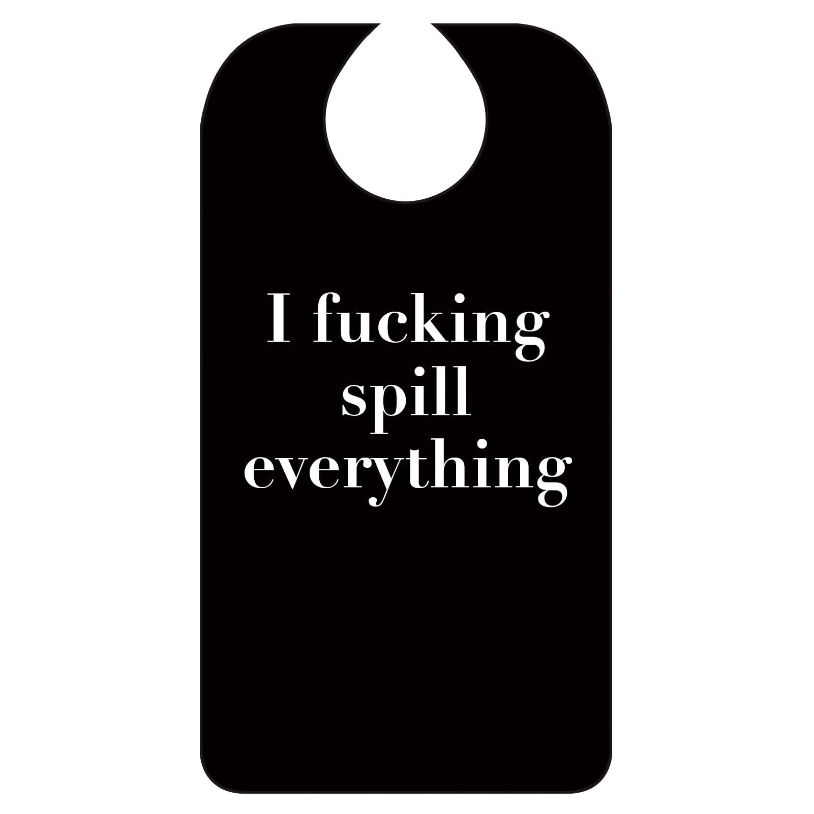 Wentur Funny Adult Bibs for Men Washable Reusable - Waterproof Adult Bibs for Eating with Crumb Catcher - Adjustable Dining Clothing Protectors for Adults Seniors Elderly (1 Pack)