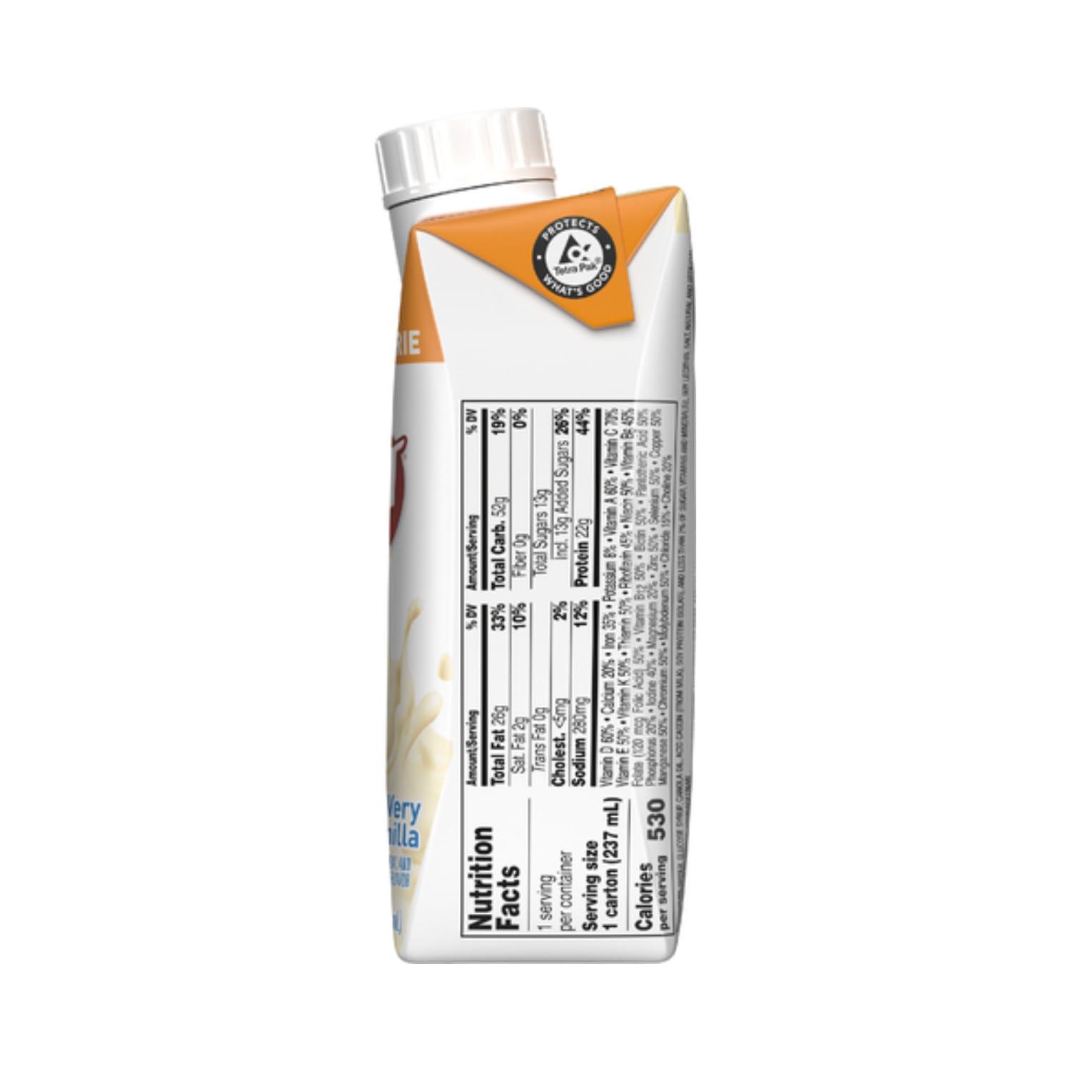 BOOST Boost Very High Calorie Nutritional Drink, Very Vanilla - No Artificial Colors or Sweeteners - 8 FL OZ (Pack of 27)