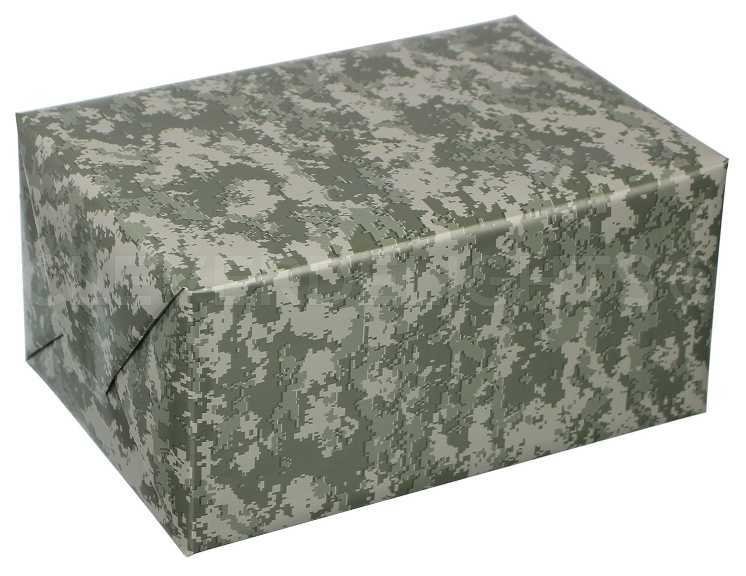 CleverDelights CleverDelights Green Digital Camo Wrapping Paper - 30\" x 30Ft Roll - 75 SqFt - Premium Camouflage Gift Wrap Paper