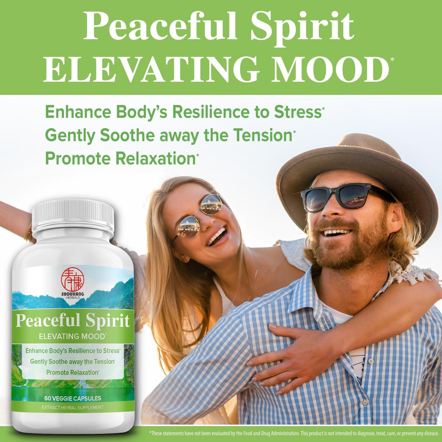 SHOUKANG SHOUKANG Peaceful Spirit HERBALS, Chinese Medicine Herbal Blend, Relieves Stress, Soothes Tension, Promotes Relaxation, 60 Capsules