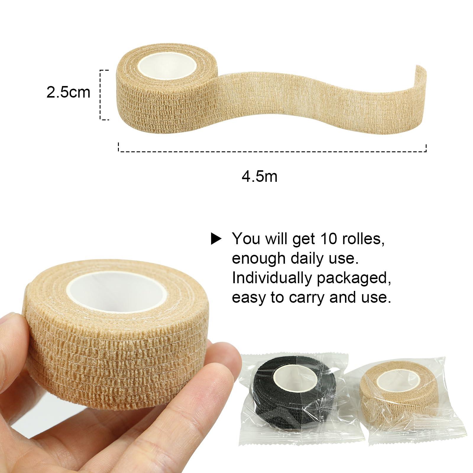GooGou GooGou Self Adhesive Wrap Bandage Cohesive Bandage Breathable Self Adherent Wrap for Sprain Swelling and Soreness on Wrist and Ankle 10PCS 1 in X 14.7 ft (Green)