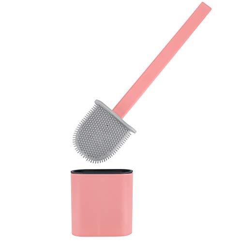 01 Durable Toilet Bowl Cleaner Brush, Toilet Bowl Brush Cleaning Brush Set, for Bathroom Toilet(Pink)