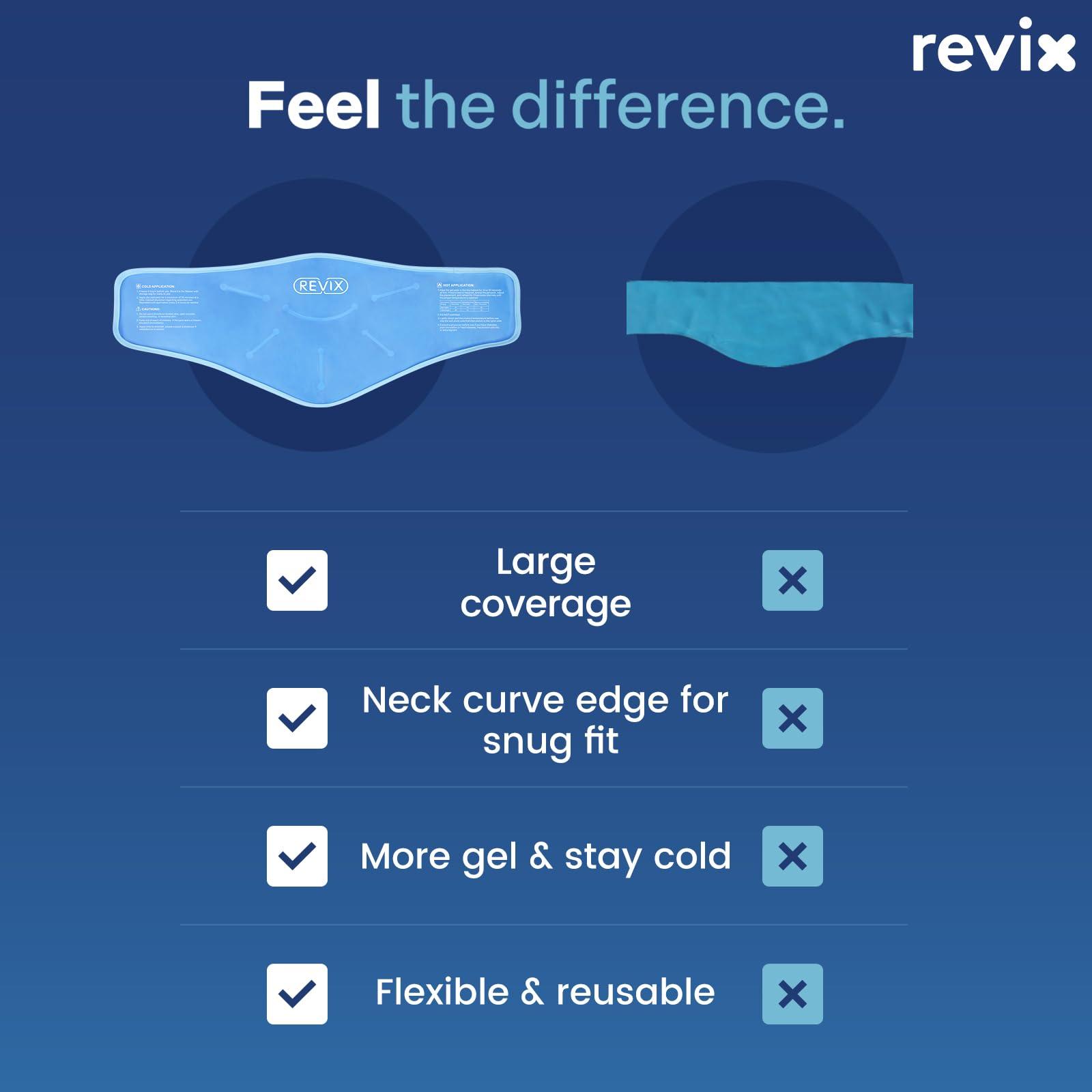 REVIX REVIX Neck Ice Pack Reusable Shoulder Cooling Wraps for Enhanced Comfort and Recovery, Hot Cold Gel Packs Reusable for Post-Workout Fatigue, Soft Plush Lining Ice Neck Wrap