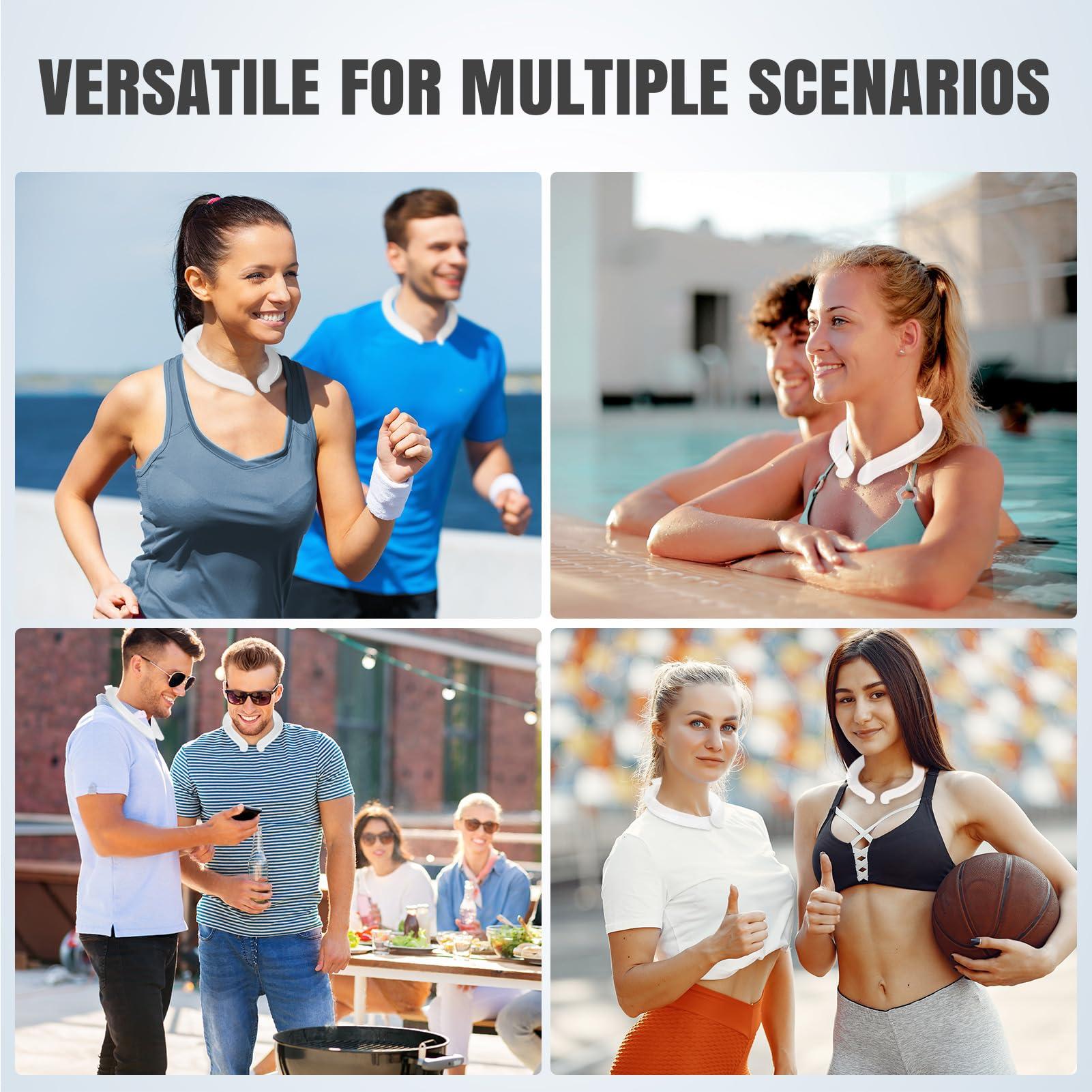 IGOHEALS Neck Cooling Tube - Reusable Ice Ring Neck Cooler Collar for Body in Hot Weather | Wearable 18/64 Frozen Cooling Neck Wraps Gel Pack for Outdoor Workers & Sports, Summer Heat & Flashes (1Pcs-White)