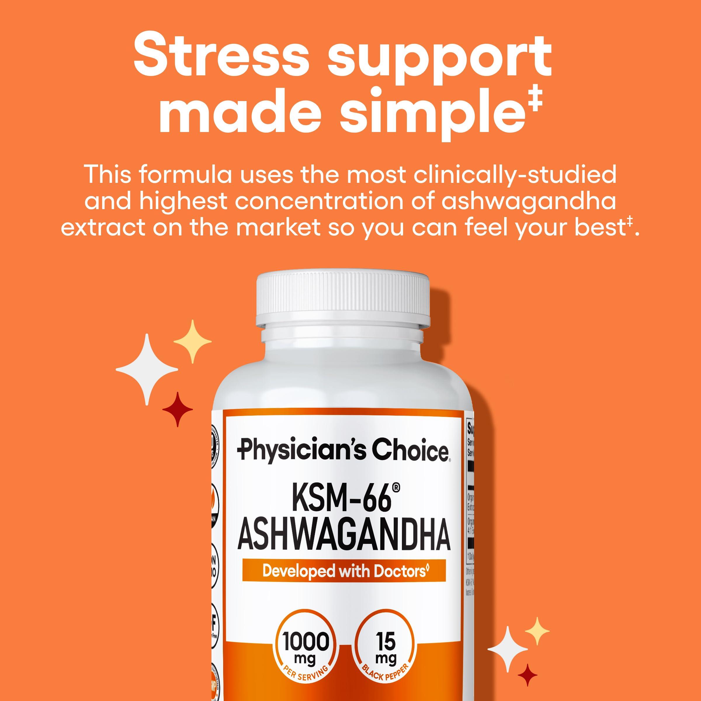 Physician\'s CHOICE Physician\'s CHOICE Mens Stress Bundle - KSM-66 Ashwagandha + Mens Proboiotic (70b probiotic)